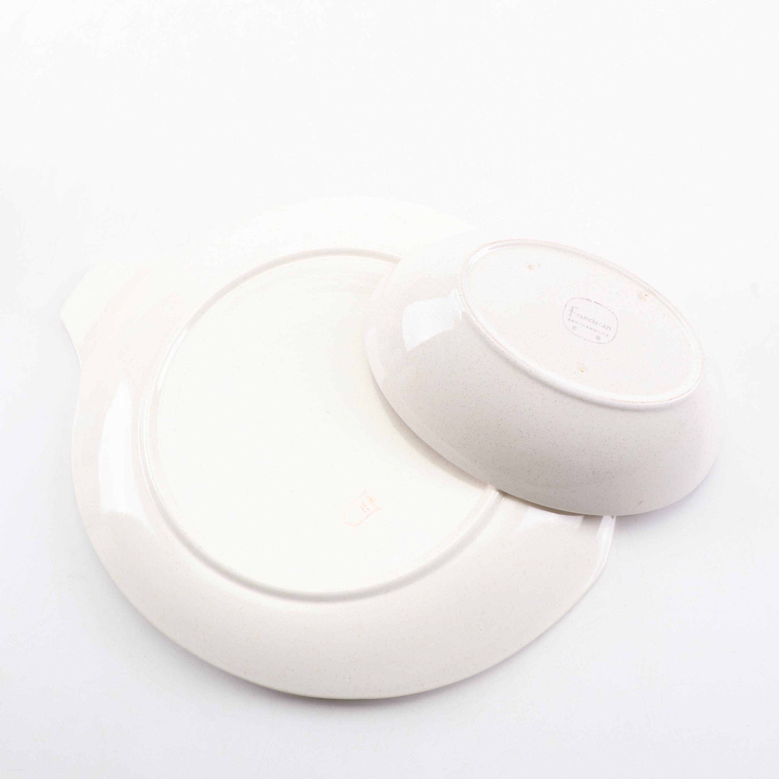 Fransiscan "Starburst" Earthenware Serveware and Kentley Buffet Trays, 1950s