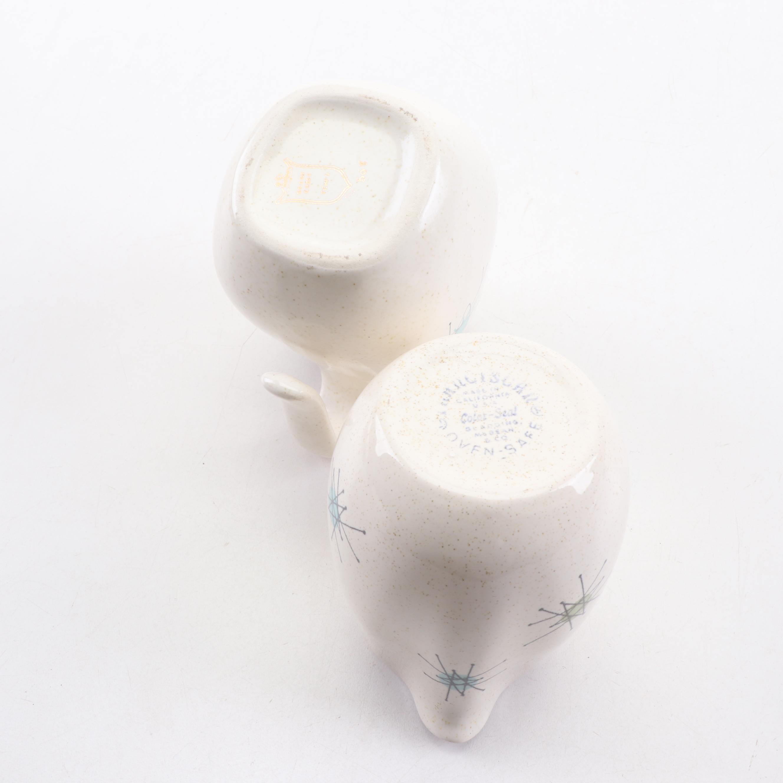 Fransiscan "Starburst" Earthenware Serveware and Kentley Buffet Trays, 1950s