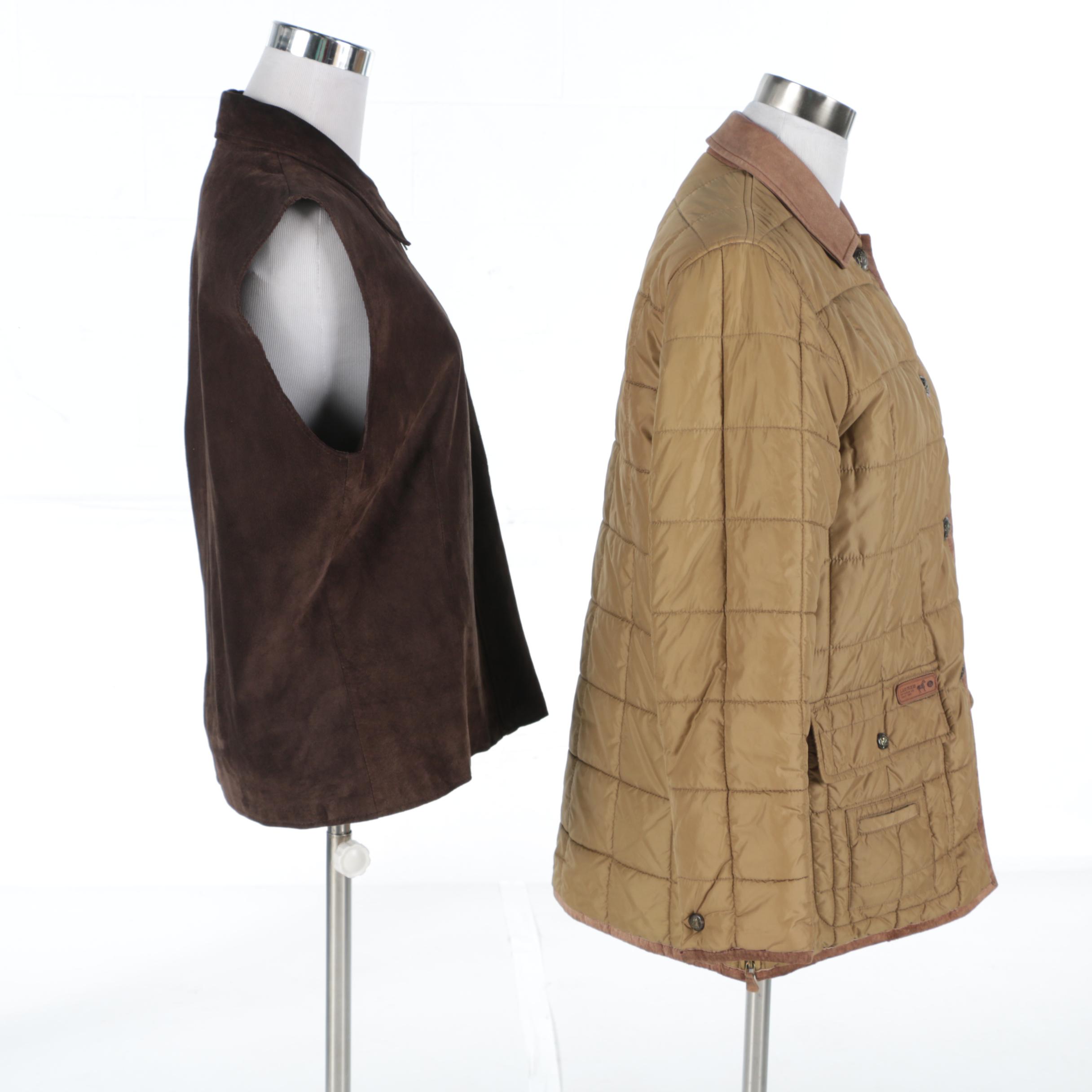 Ralph Lauren Dry Goods Co. Equestrian Jacket and Hunt Club Brown Suede Vest