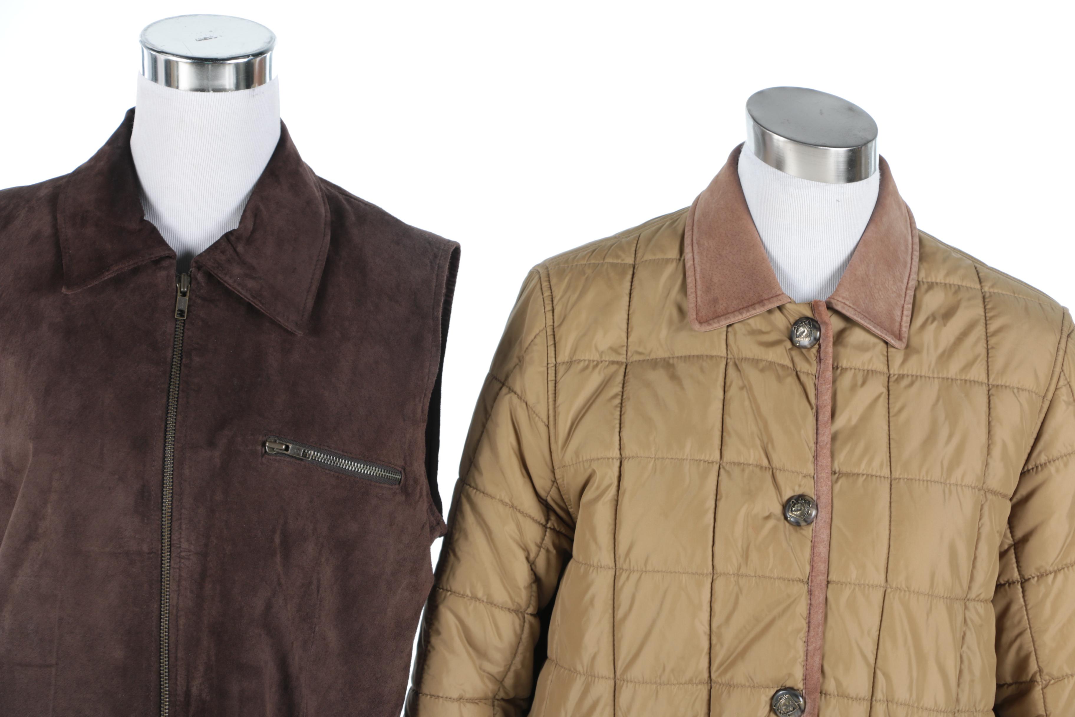 Ralph Lauren Dry Goods Co. Equestrian Jacket and Hunt Club Brown Suede Vest