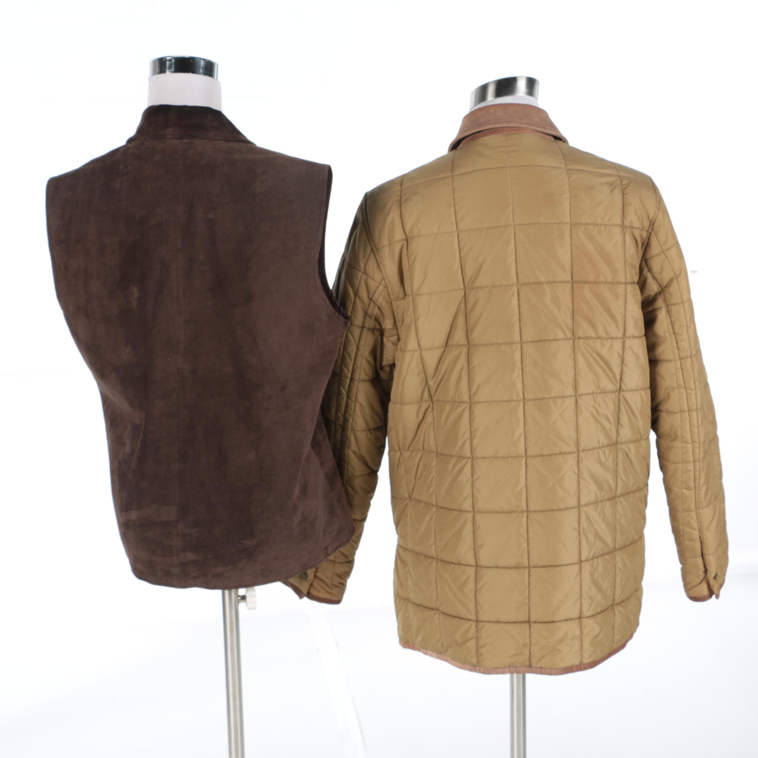 Ralph Lauren Dry Goods Co. Equestrian Jacket and Hunt Club Brown Suede Vest