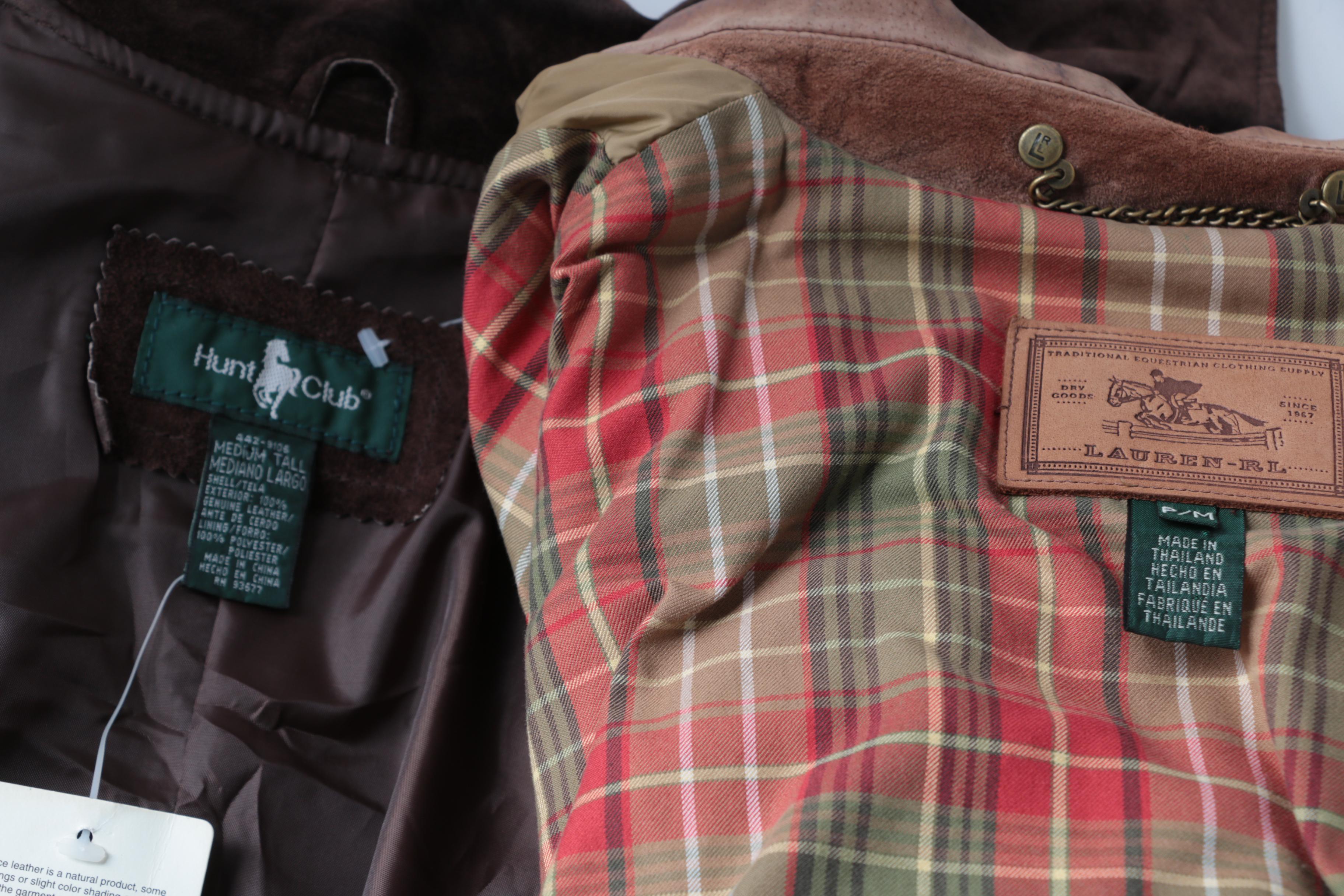 Ralph Lauren Dry Goods Co. Equestrian Jacket and Hunt Club Brown Suede Vest