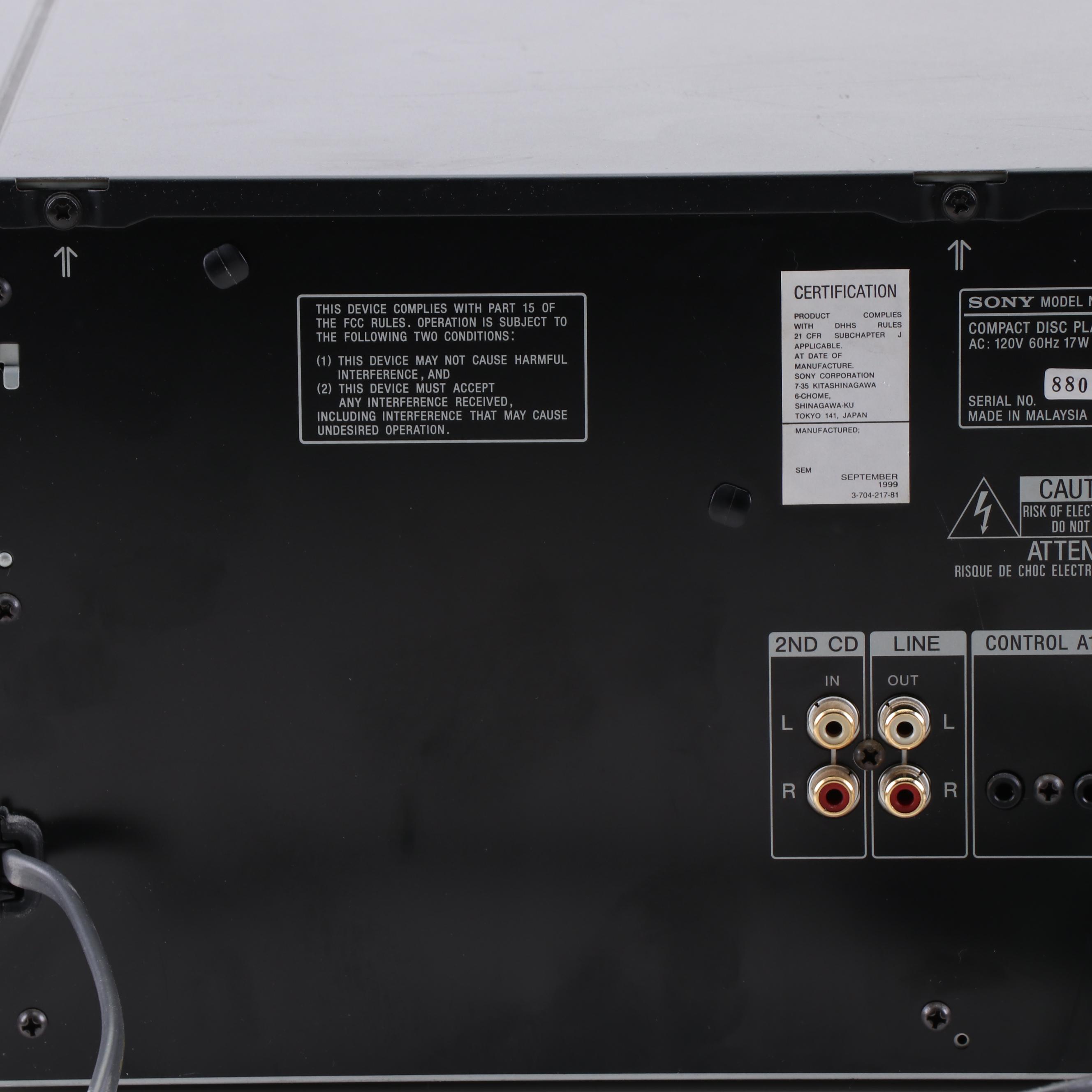 Sony CDP-CX555ES Mega Storage 300 CD Disc Changer Player