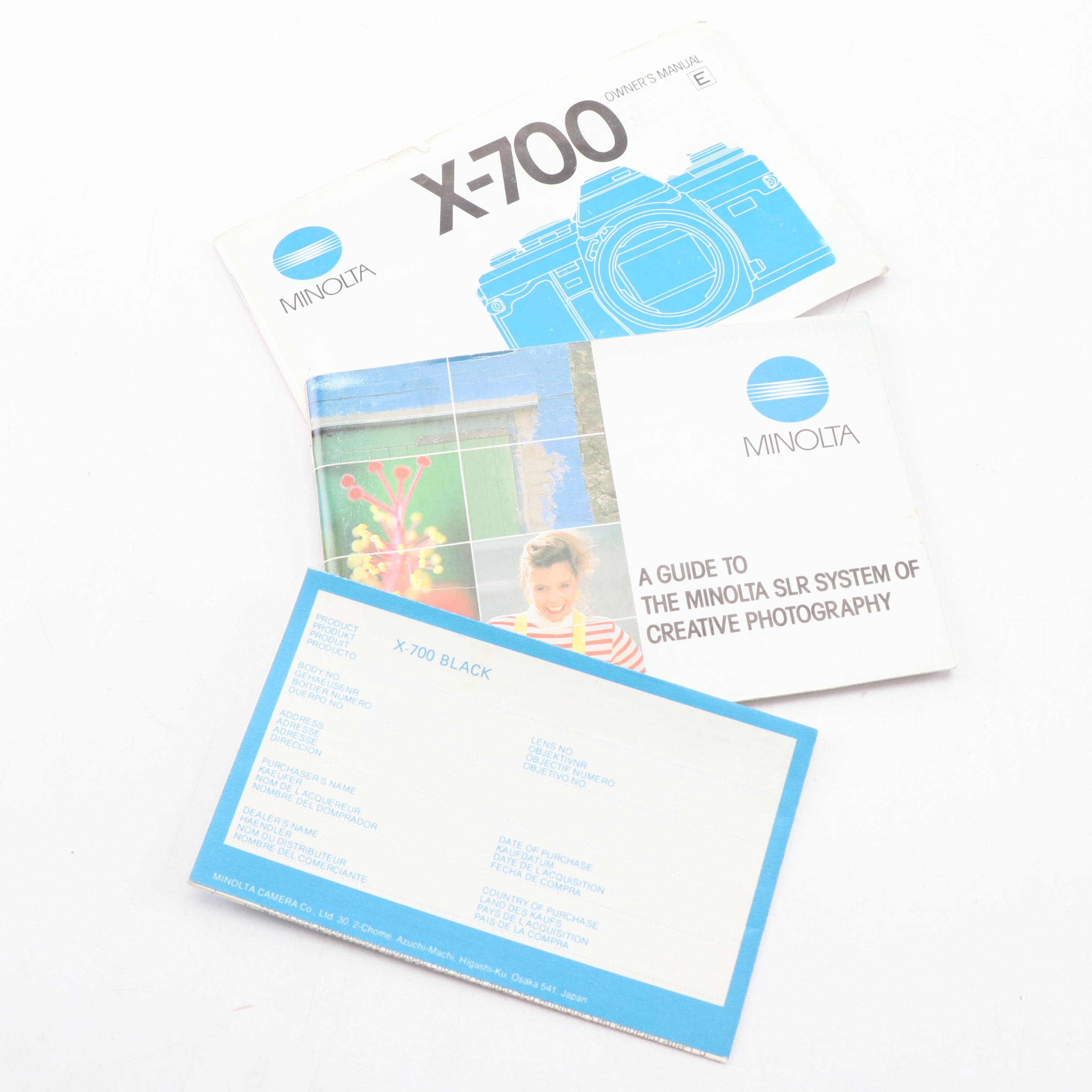 Minolta X-700 SLR Camera with Case