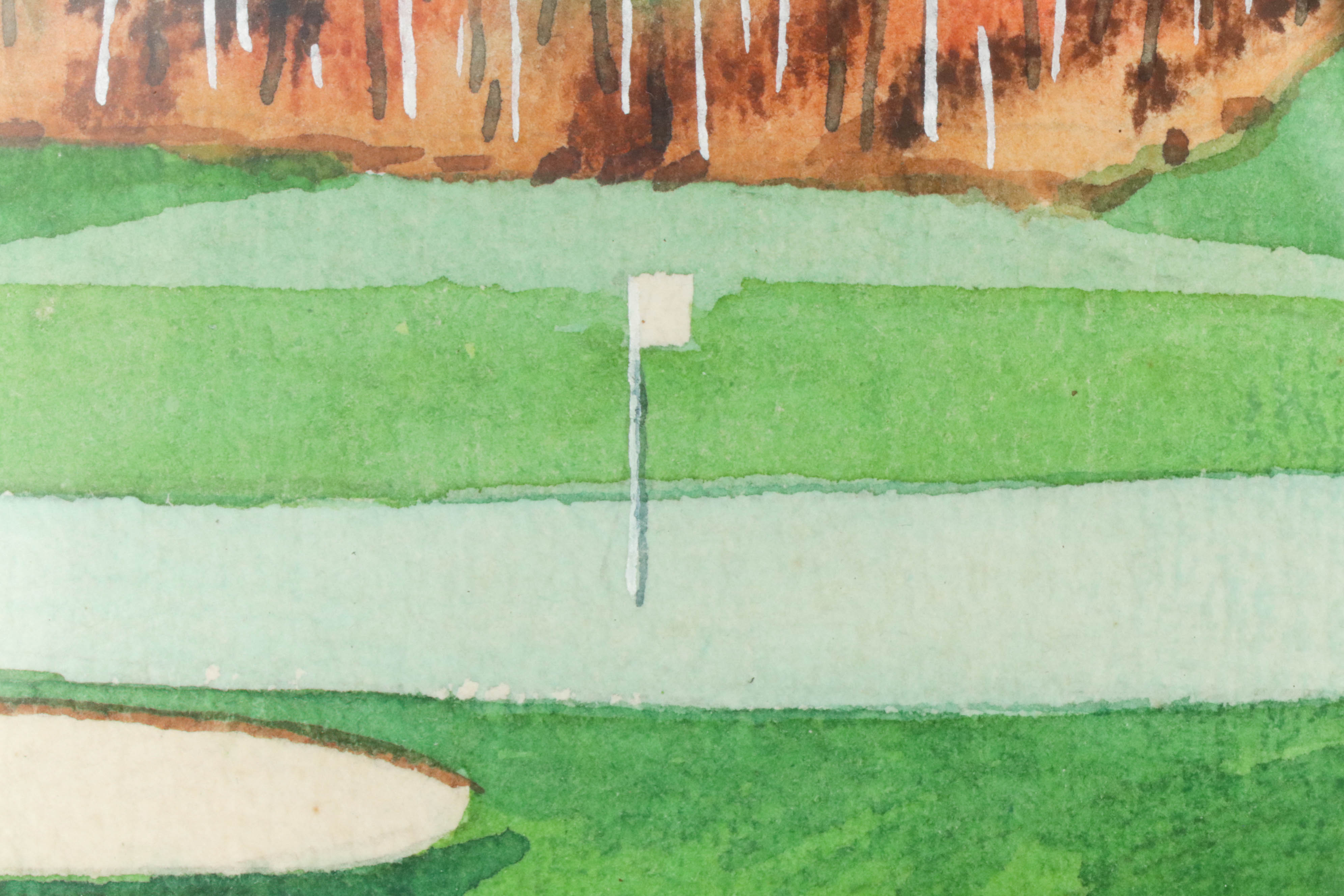 Leland S. McClelland Golf Course Landscape Watercolor Painting
