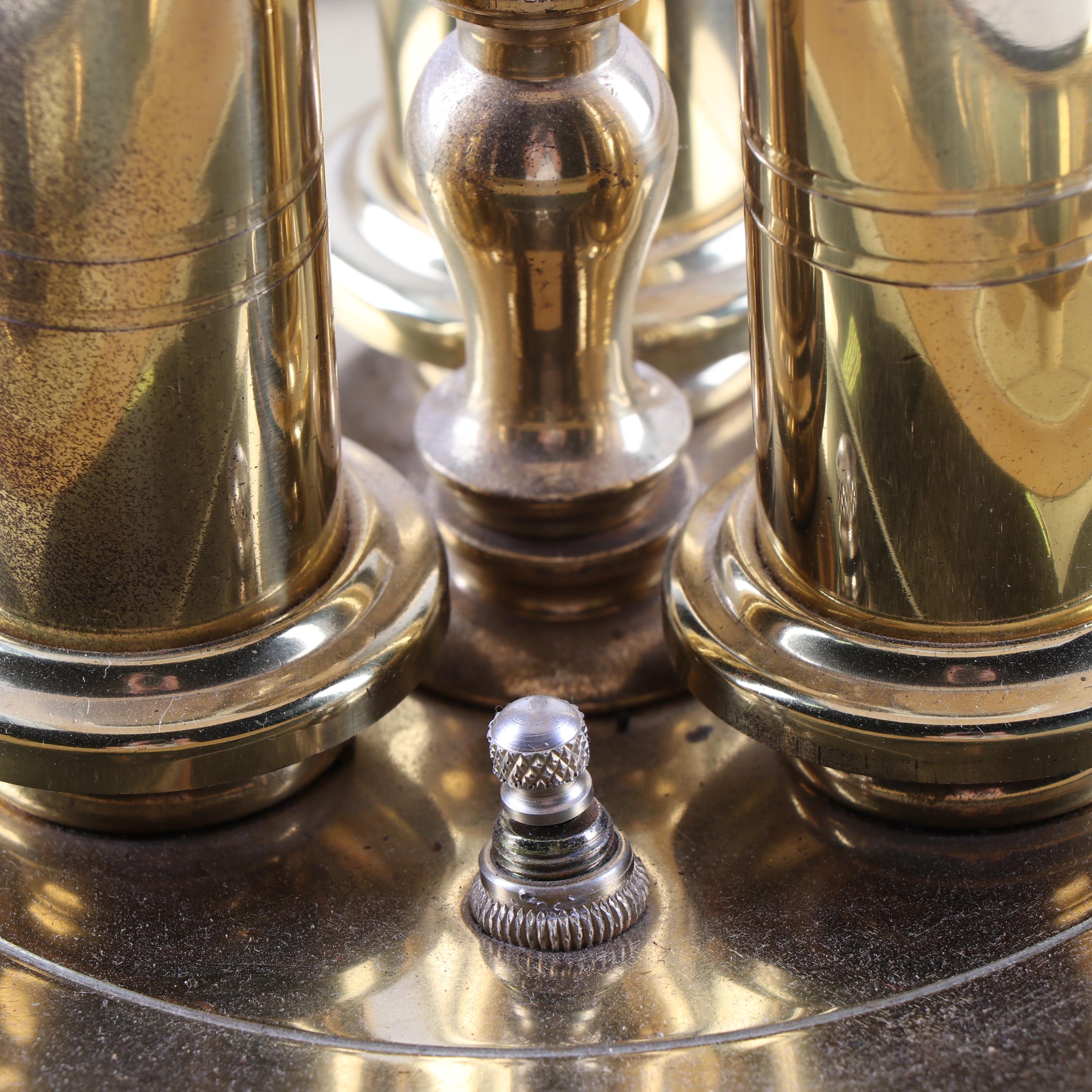 Frederick Cooper Brass Bouillotte Triple Candlestick Table Lamp