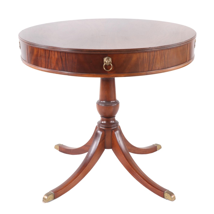 Duncan Phyfe Style Mahogany Center Drum Table by Imperial Grand Rapids, Mich
