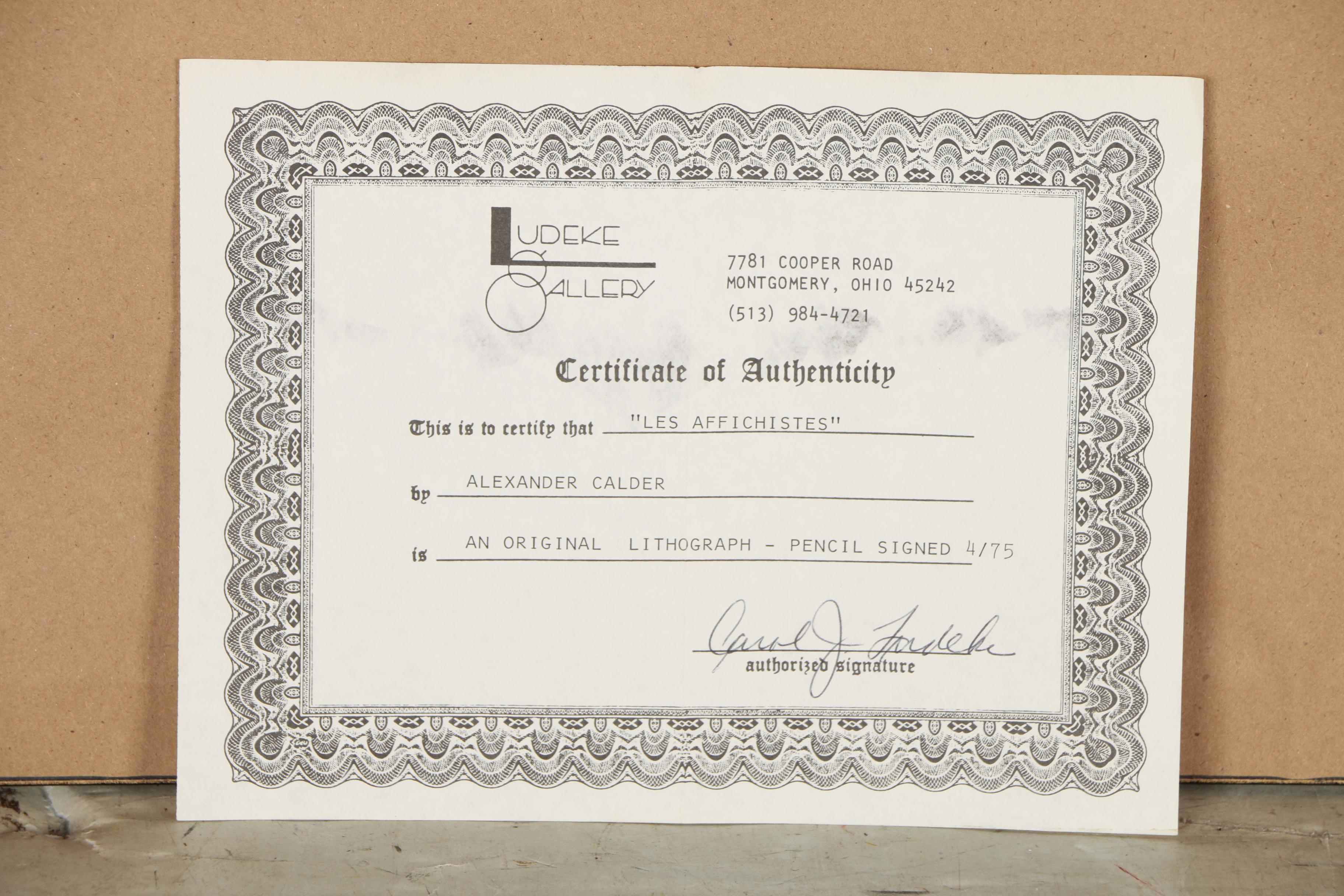 Alexander Calder Lithograph "Les Affichistes"