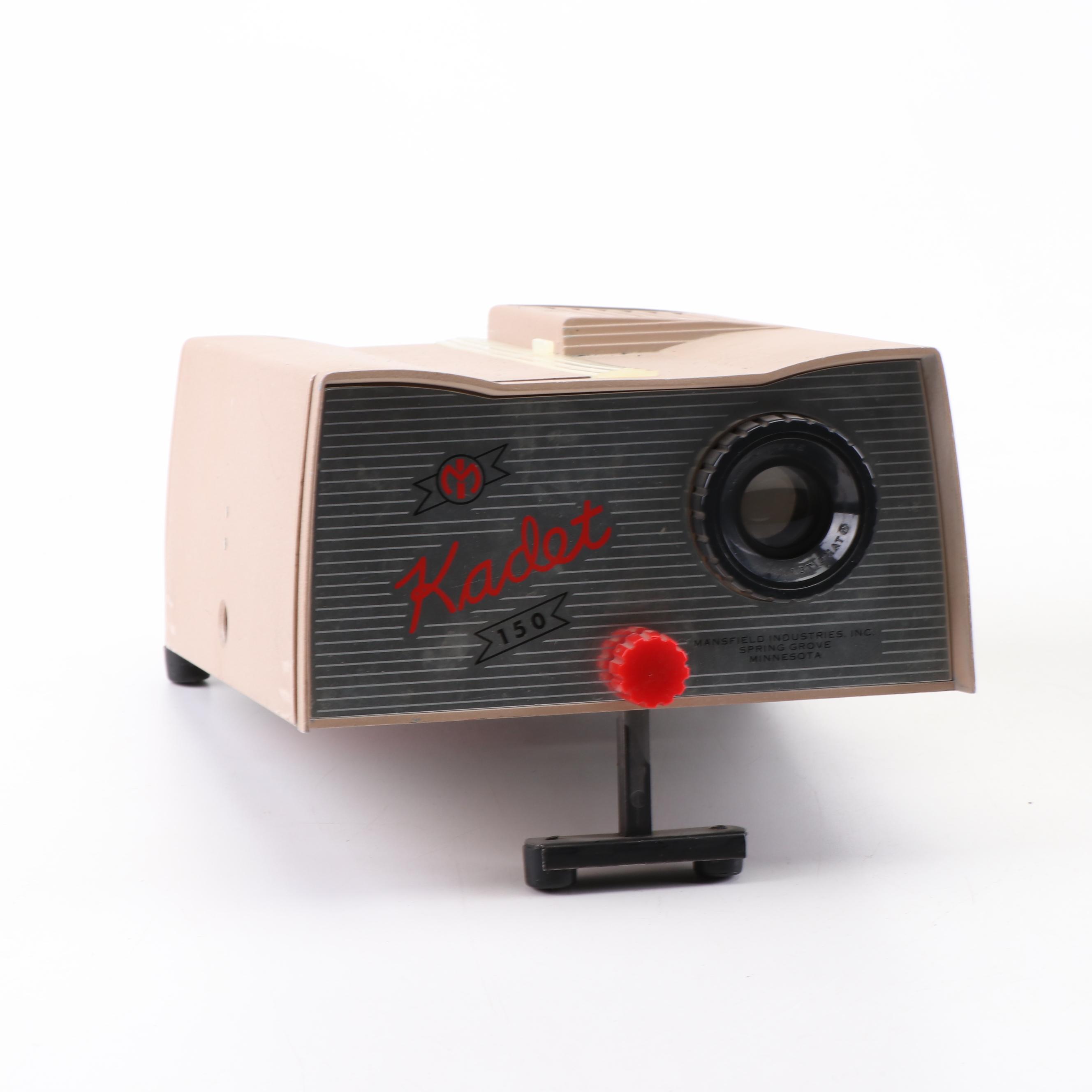 Keystone 16mm Projector, Mansfield Industries Slide Projector, and Film Splicer