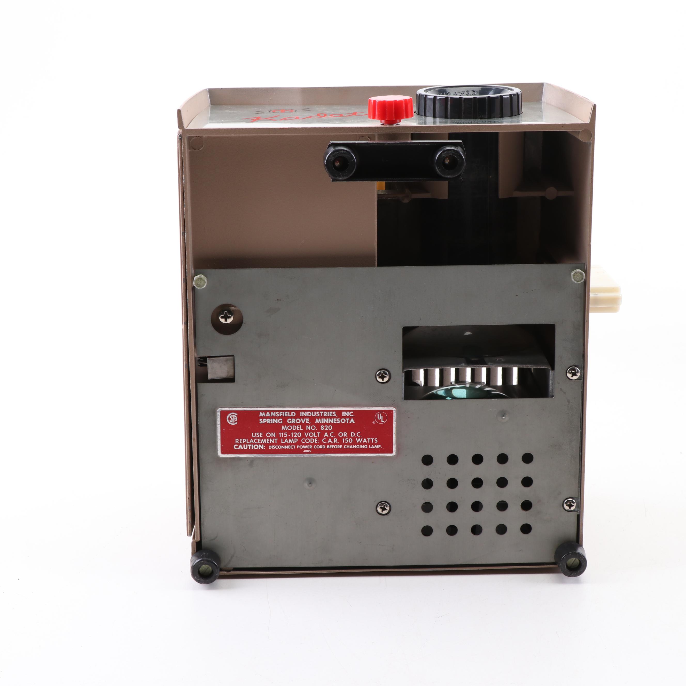 Keystone 16mm Projector, Mansfield Industries Slide Projector, and Film Splicer