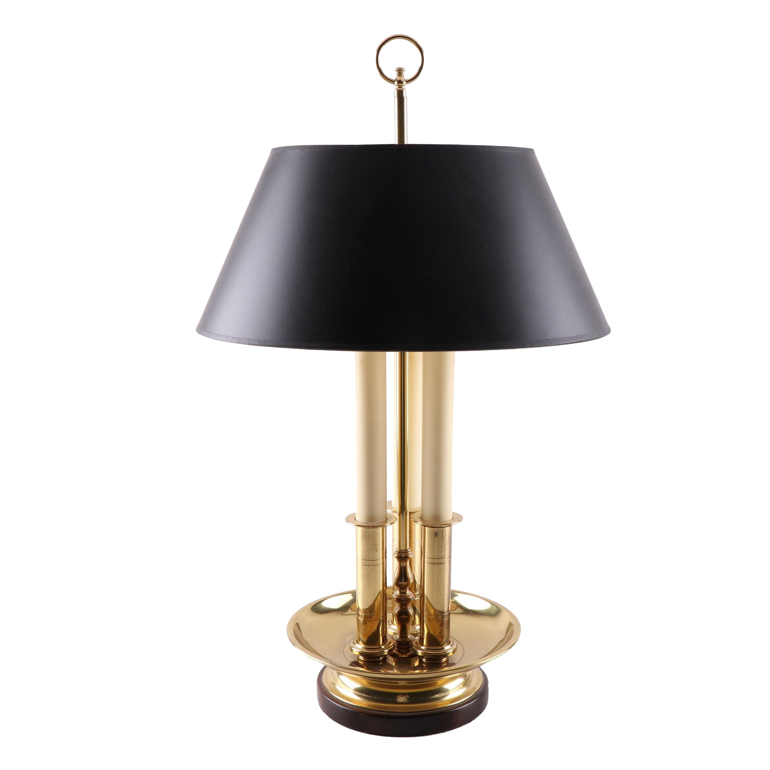 Frederick Cooper Brass Bouillotte Triple Candlestick Table Lamp