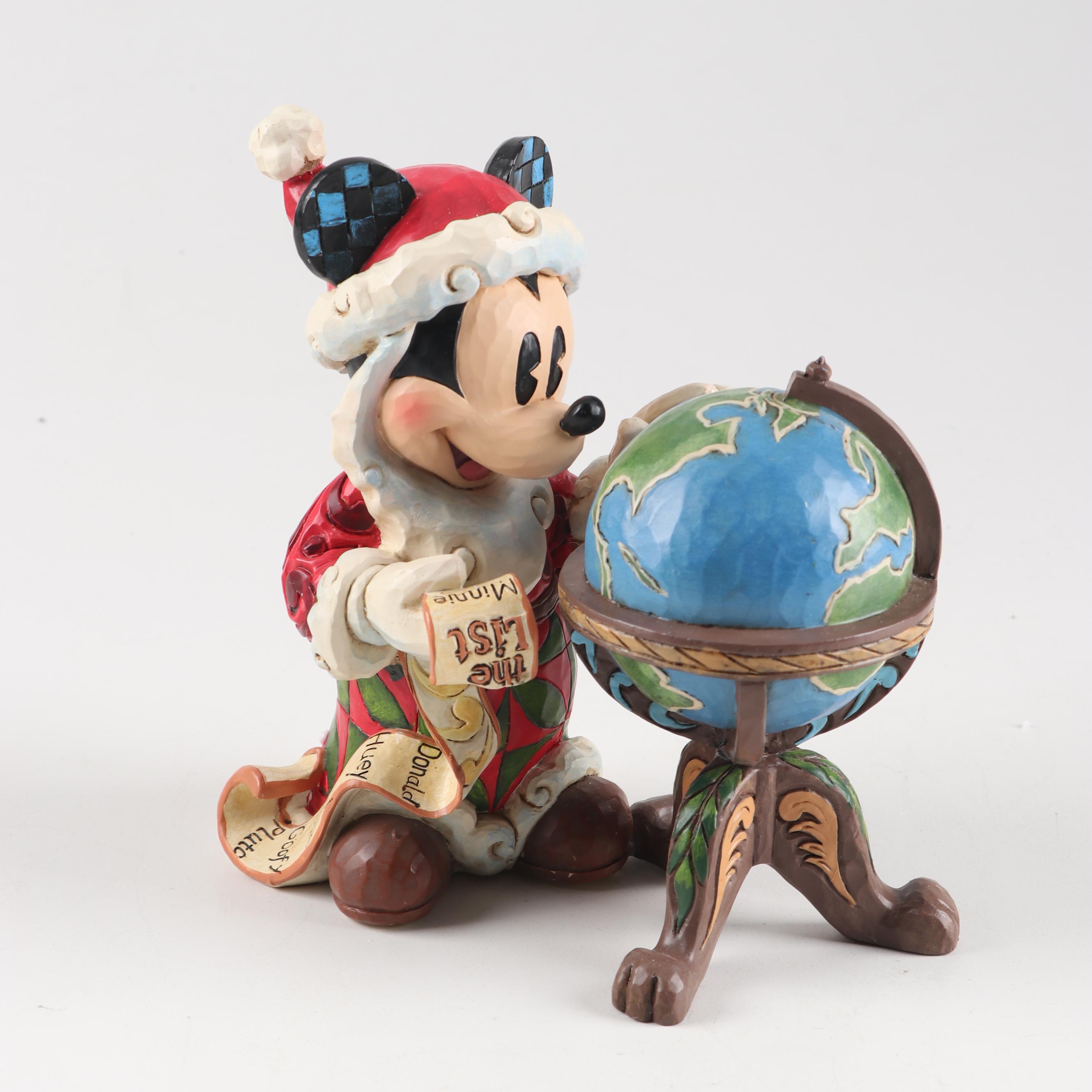 Disney Mickey Mouse Santa "Seasons Greetings Around The World" Figurine