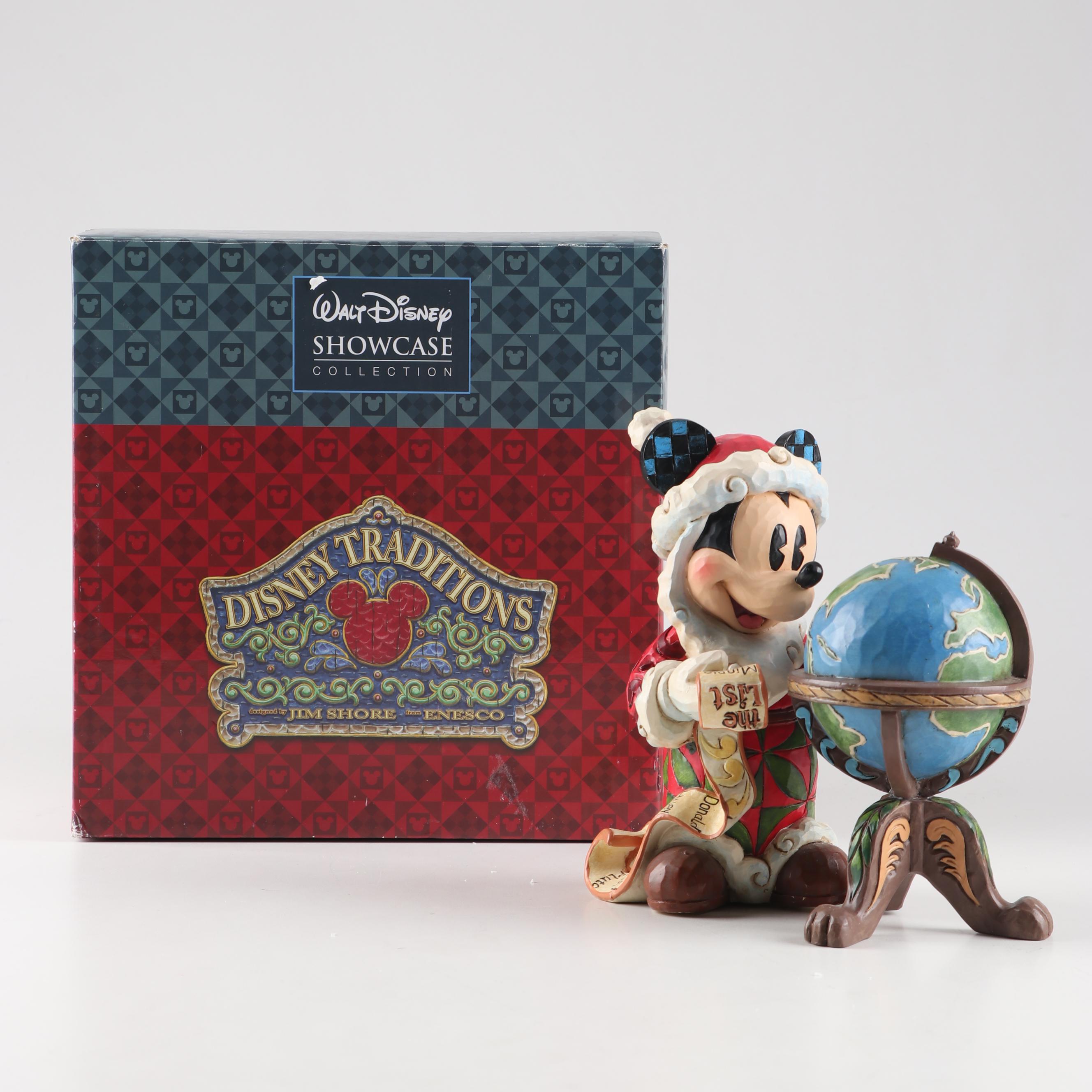 Disney Mickey Mouse Santa "Seasons Greetings Around The World" Figurine