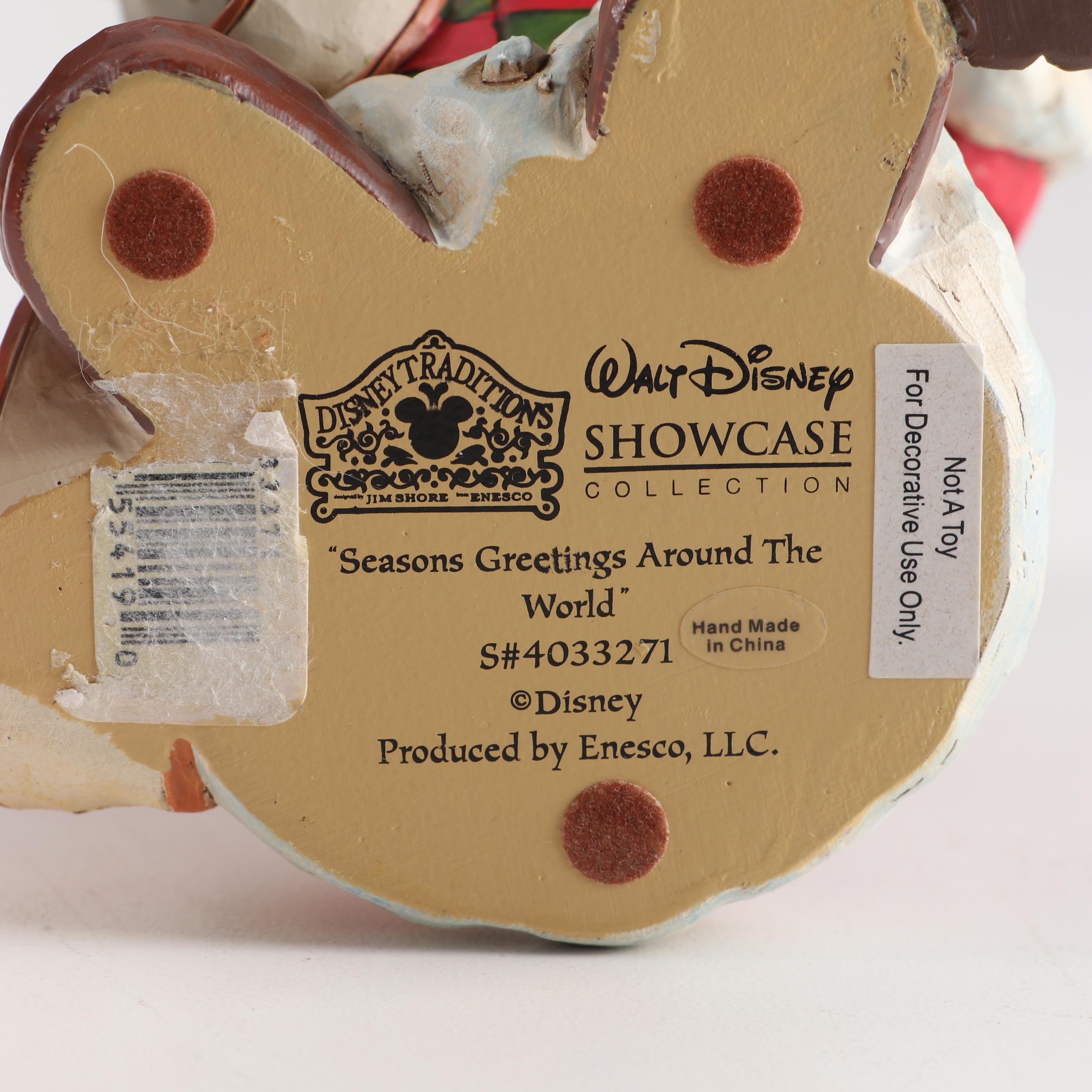 Disney Mickey Mouse Santa "Seasons Greetings Around The World" Figurine
