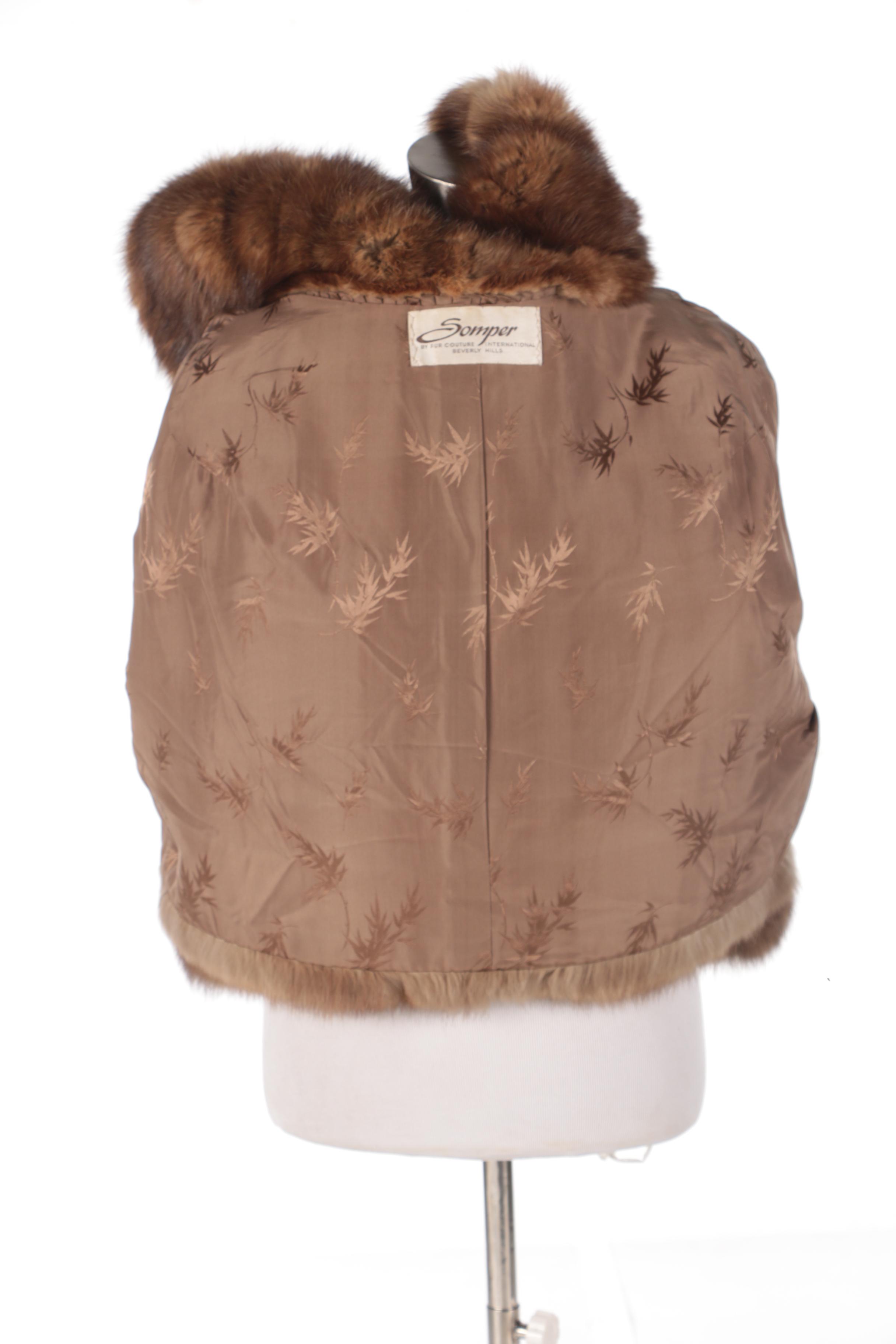 Sable Fur Capelet by Somper By Fur Couture International Beverly Hills, Vintage