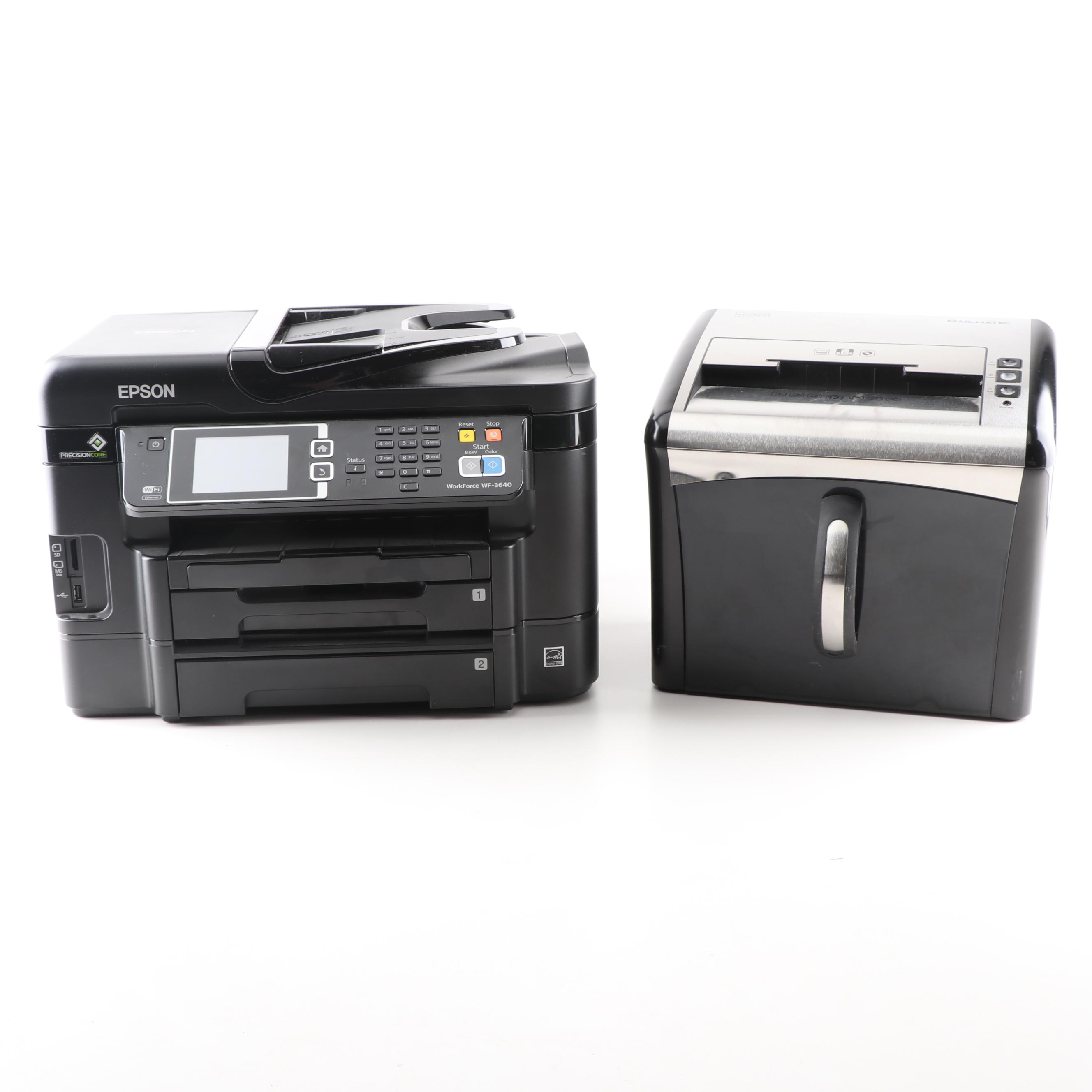 Epson All-In-One Printer and Staples Paper Shredder