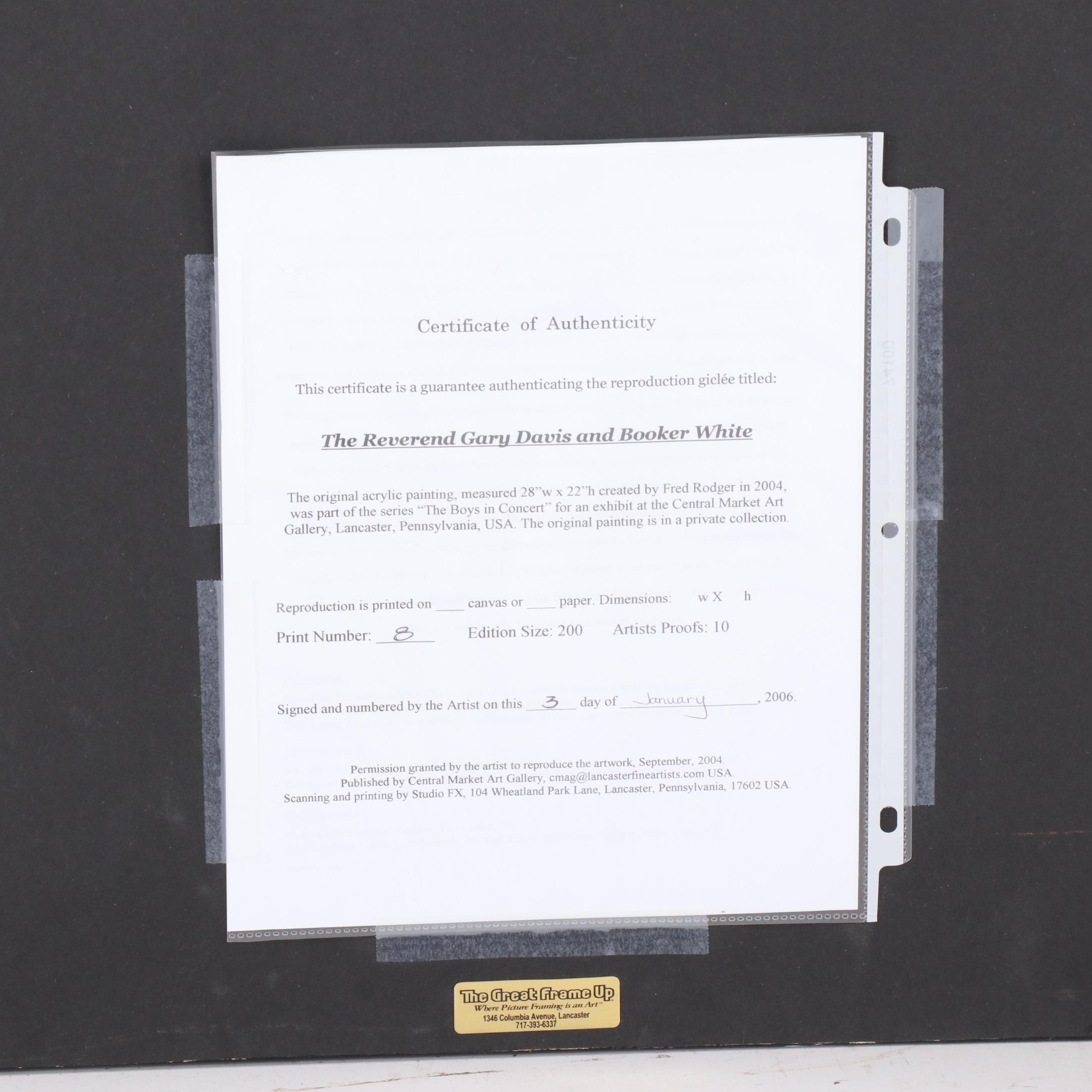 Fred Rogers Giclées Including "Willie Marble with Jimmy Blue and Mr. Shade"