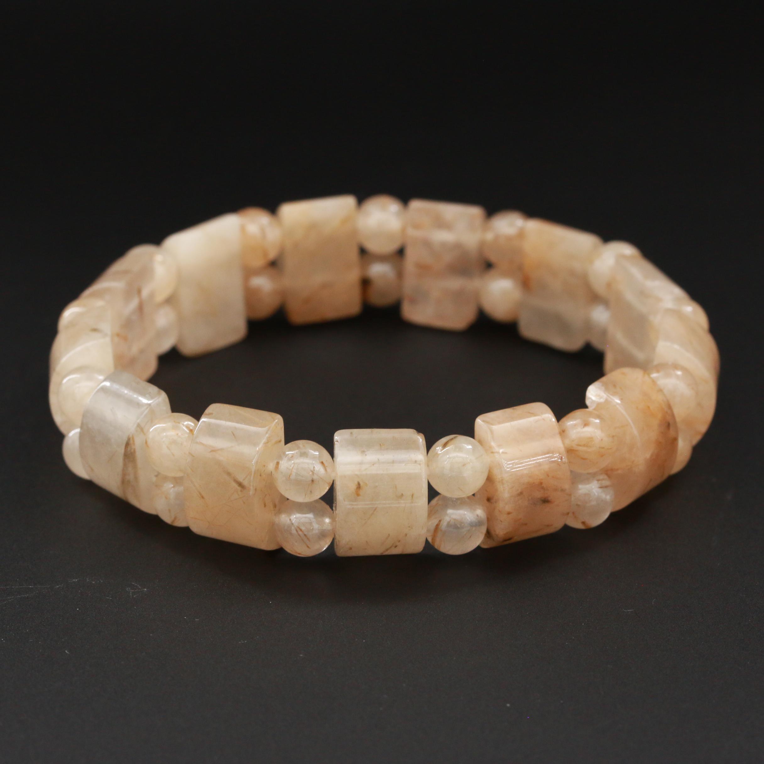 Rutilated Quartz Expandable Bracelet
