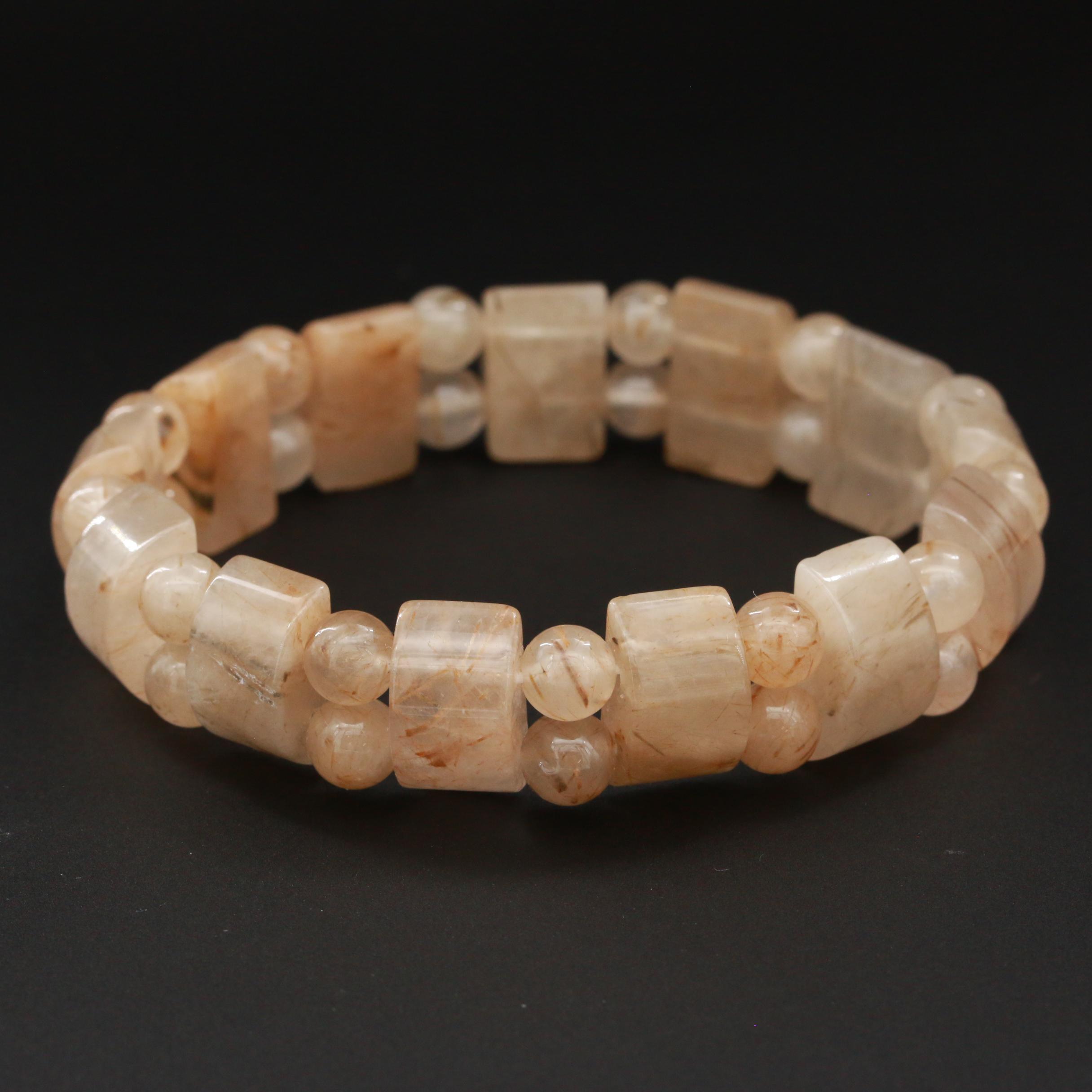 Rutilated Quartz Expandable Bracelet