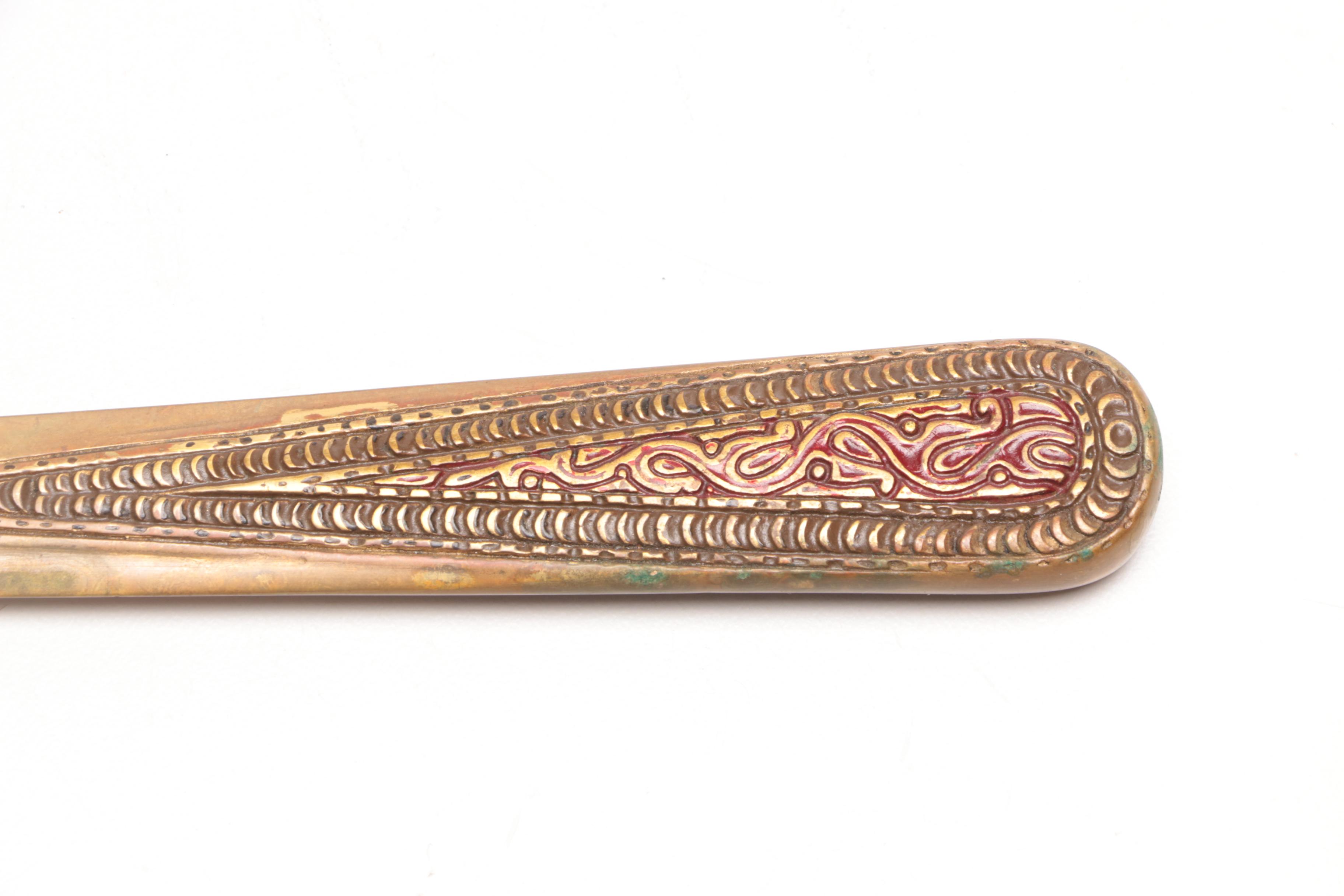 Tiffany Studios Bronze "Venetian" Letter Opener and Blotter Ends, Circa 1920