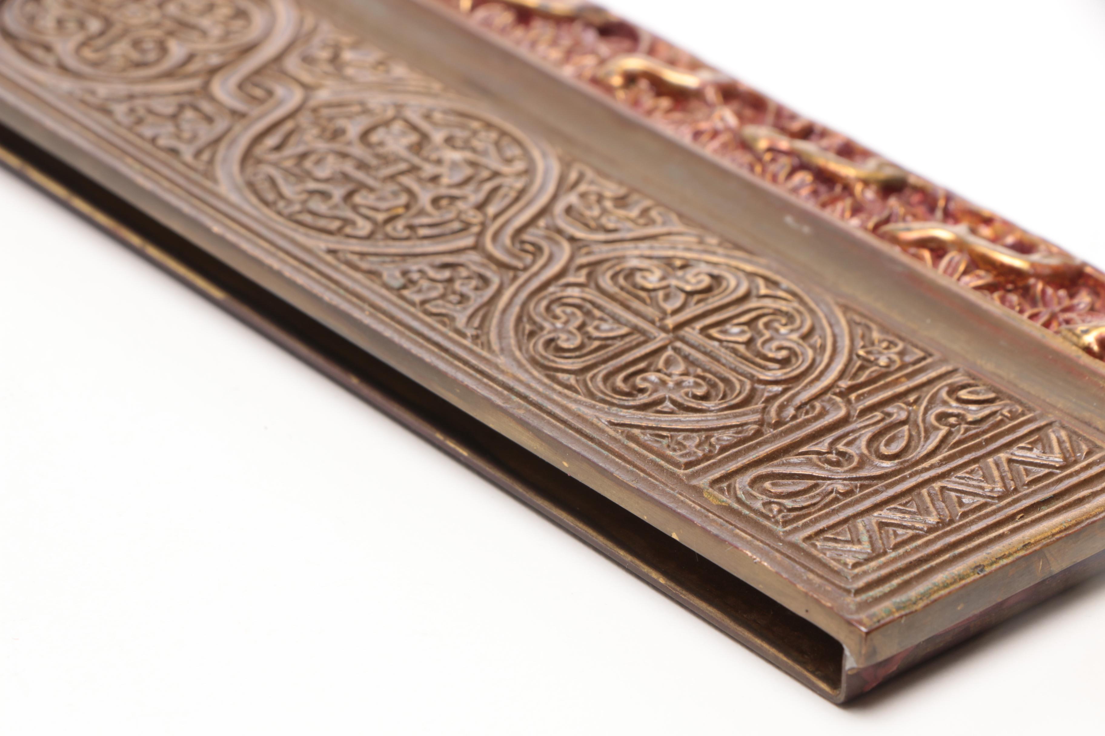 Tiffany Studios Bronze "Venetian" Letter Opener and Blotter Ends, Circa 1920