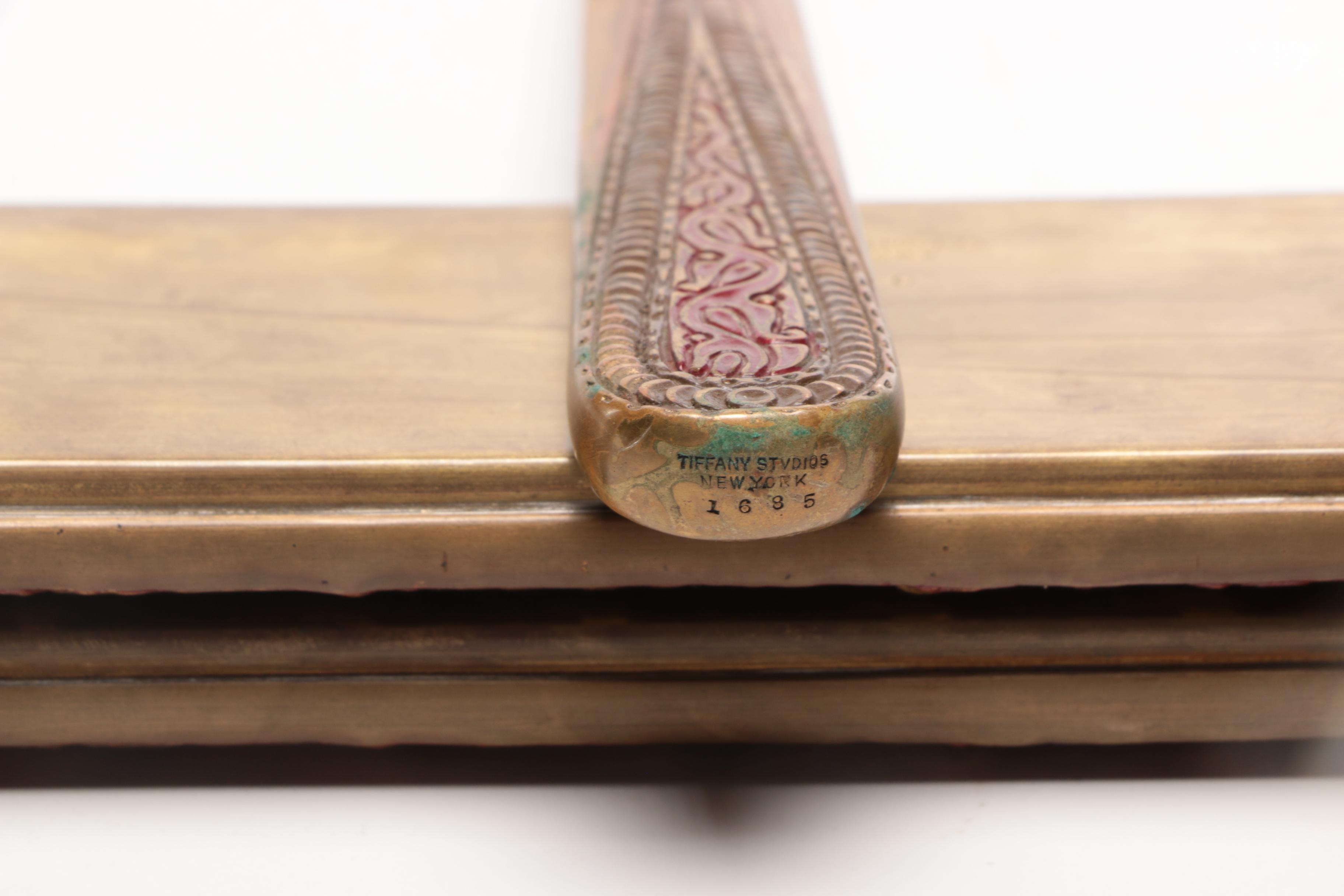 Tiffany Studios Bronze "Venetian" Letter Opener and Blotter Ends, Circa 1920