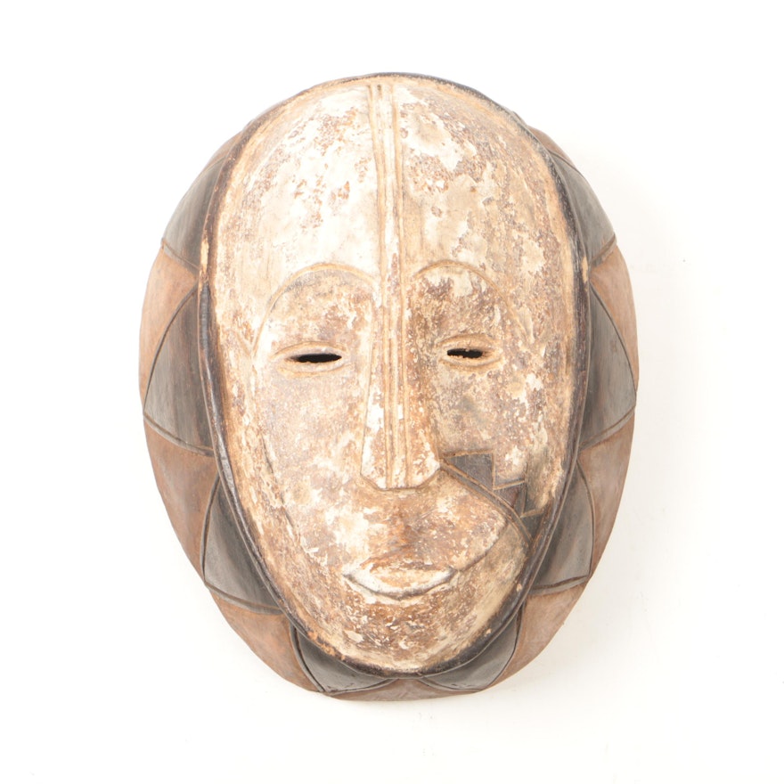 West African Hand-Carved Wooden Mask