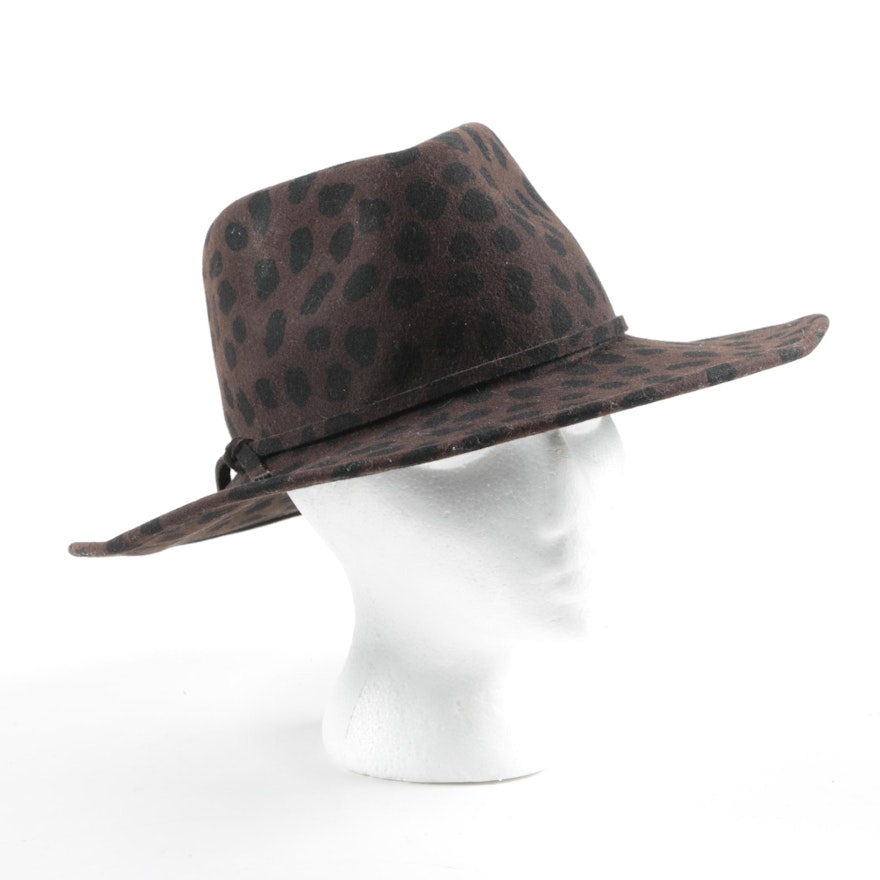 Liz Claiborne Felted Wool Animal Print Safari Hat
