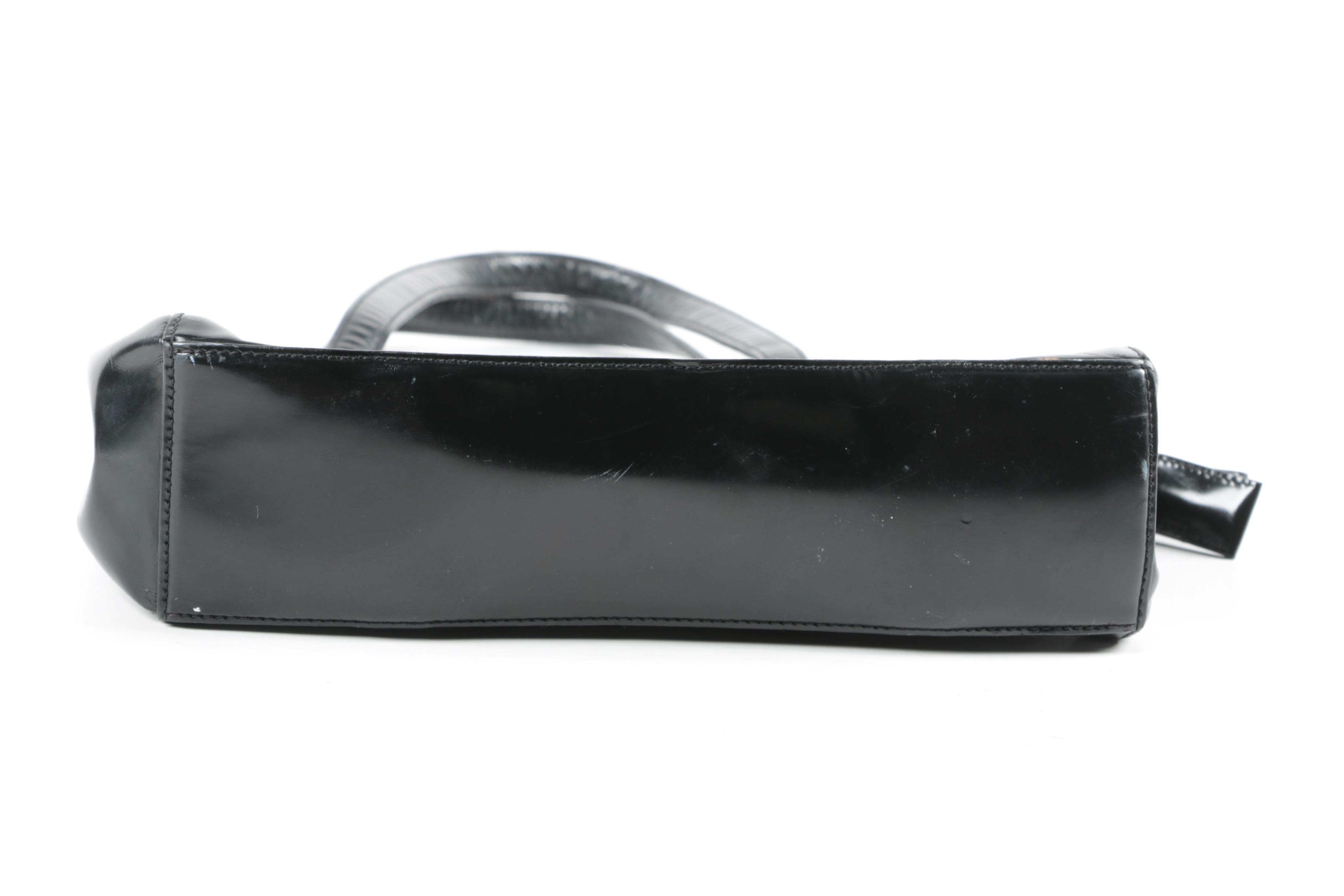 Prada Black Patent Leather Handbag, Made in Italy