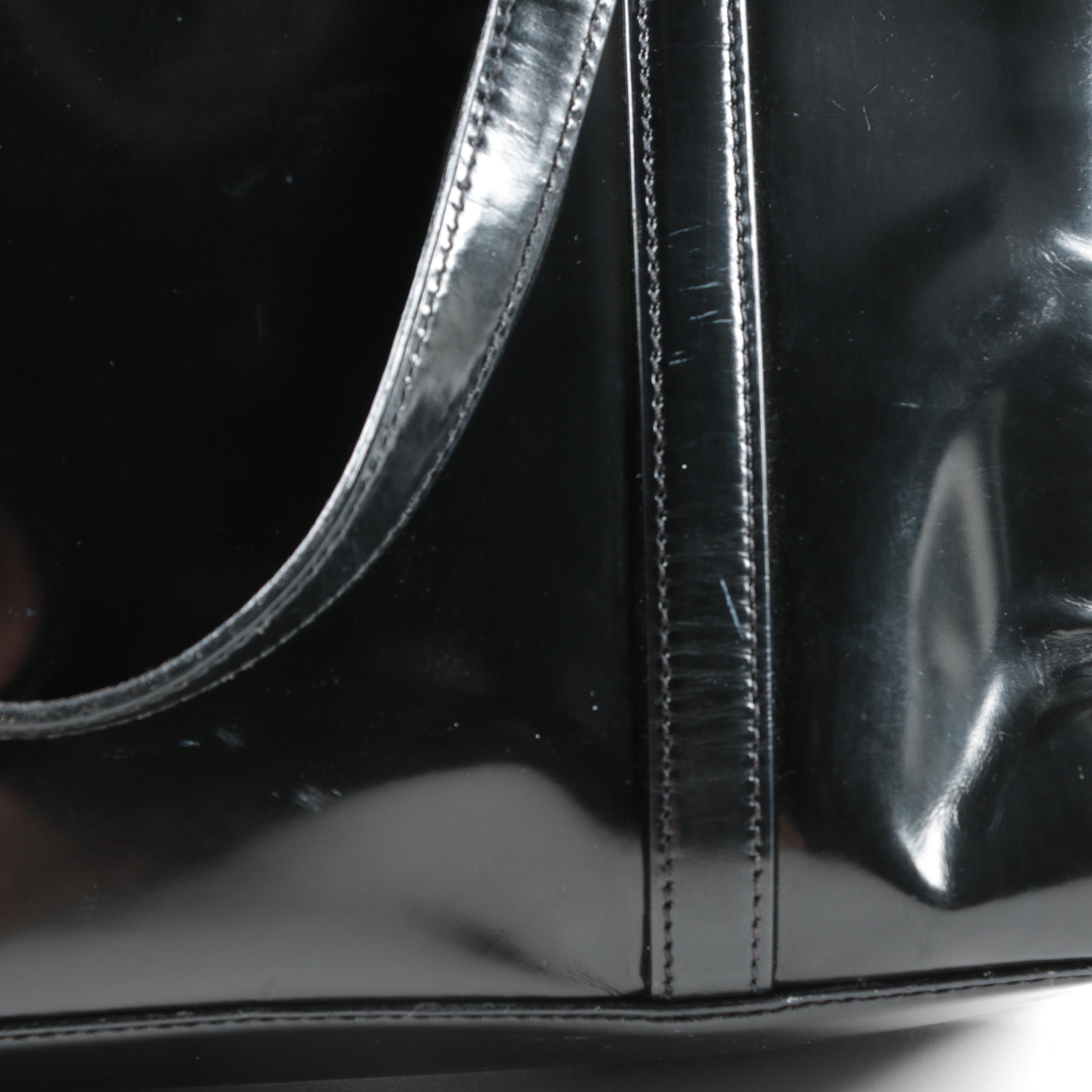 Prada Black Patent Leather Handbag, Made in Italy