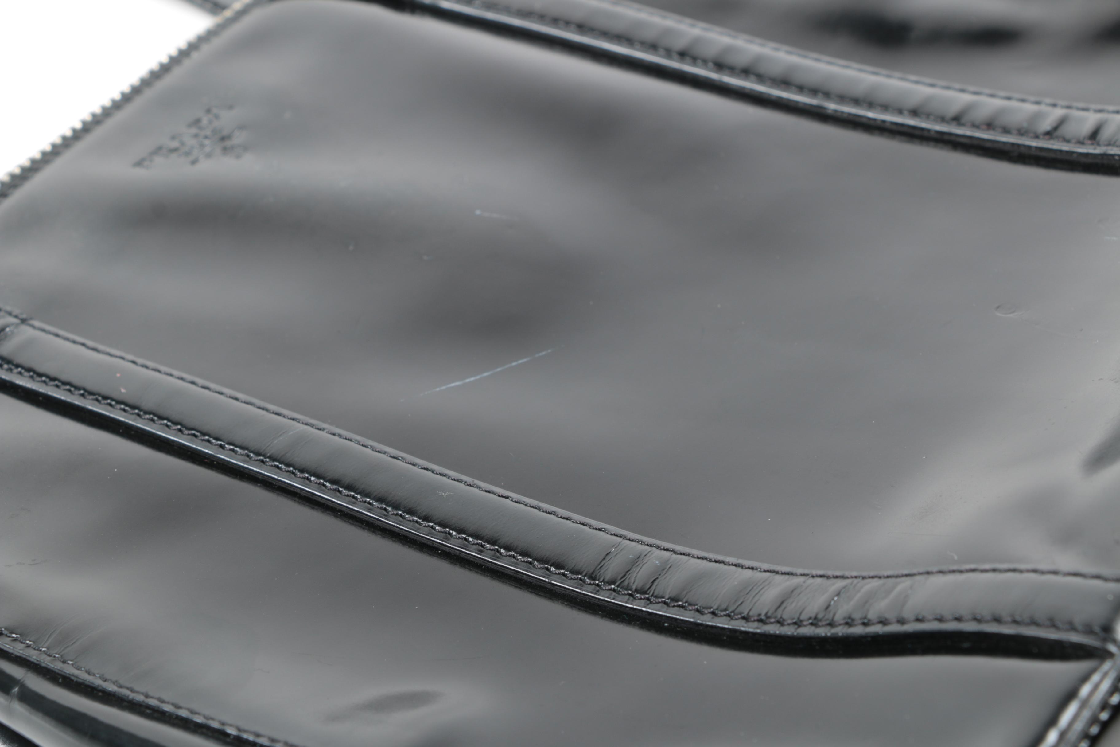 Prada Black Patent Leather Handbag, Made in Italy