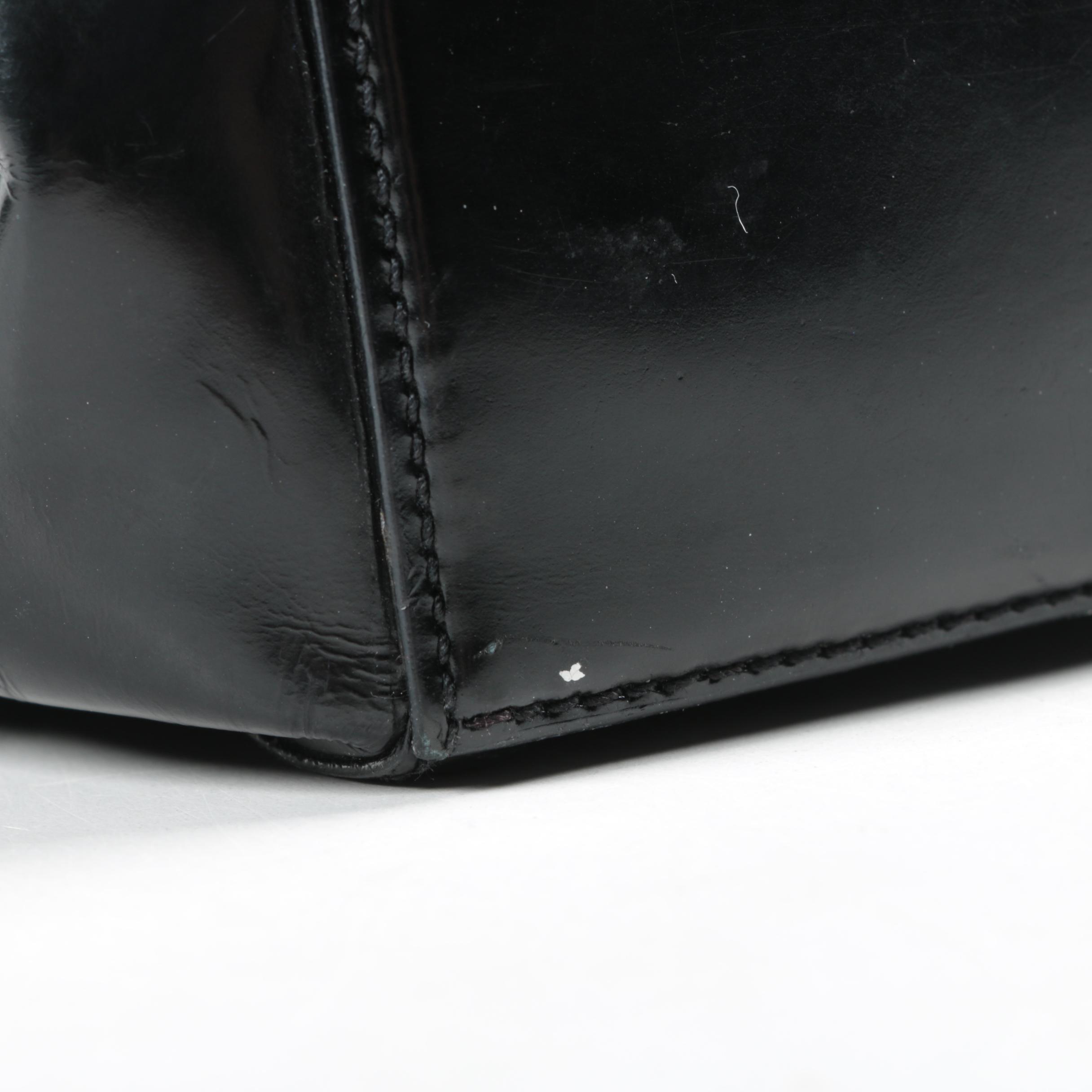 Prada Black Patent Leather Handbag, Made in Italy