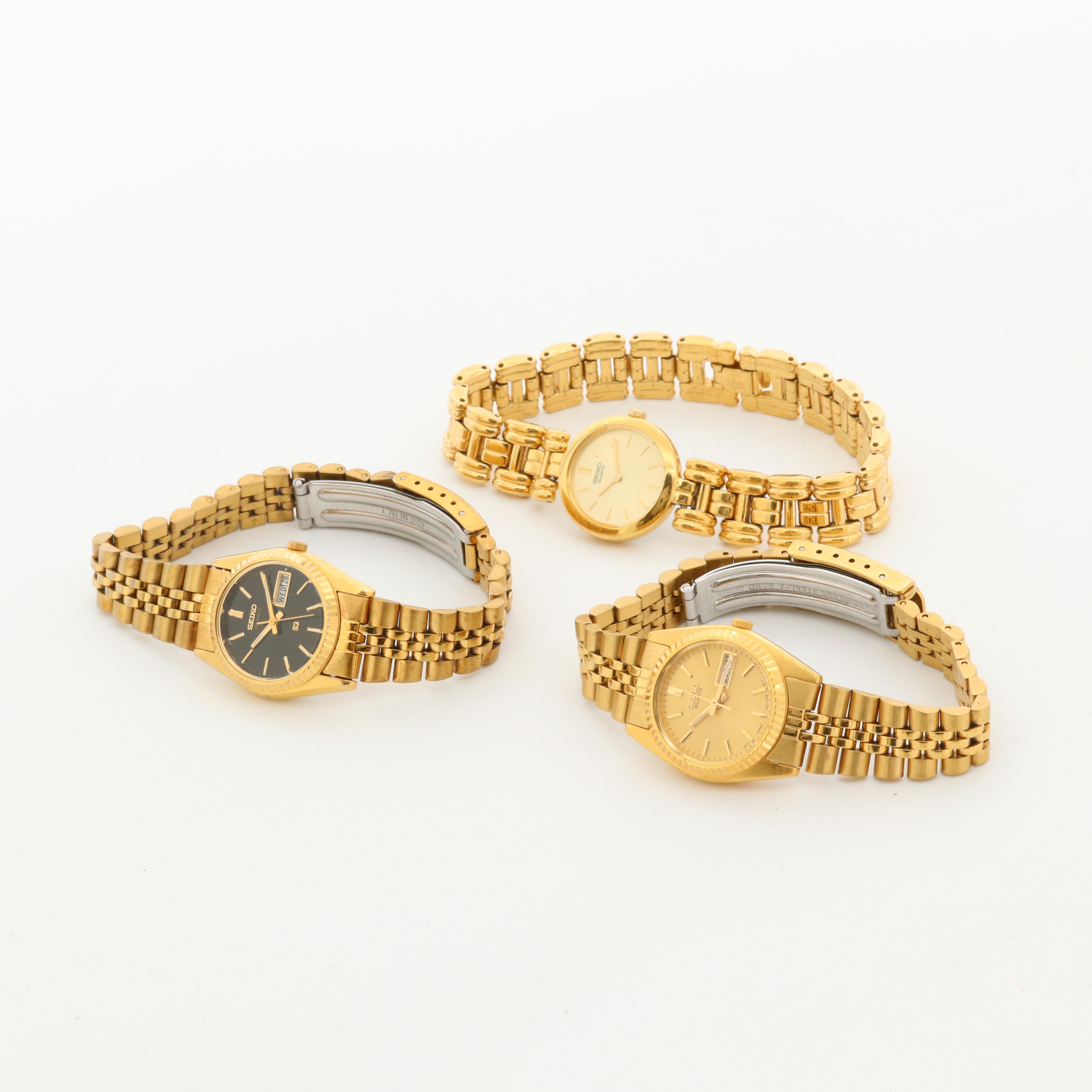 Collection of Seiko Gold Tone Quartz Watches