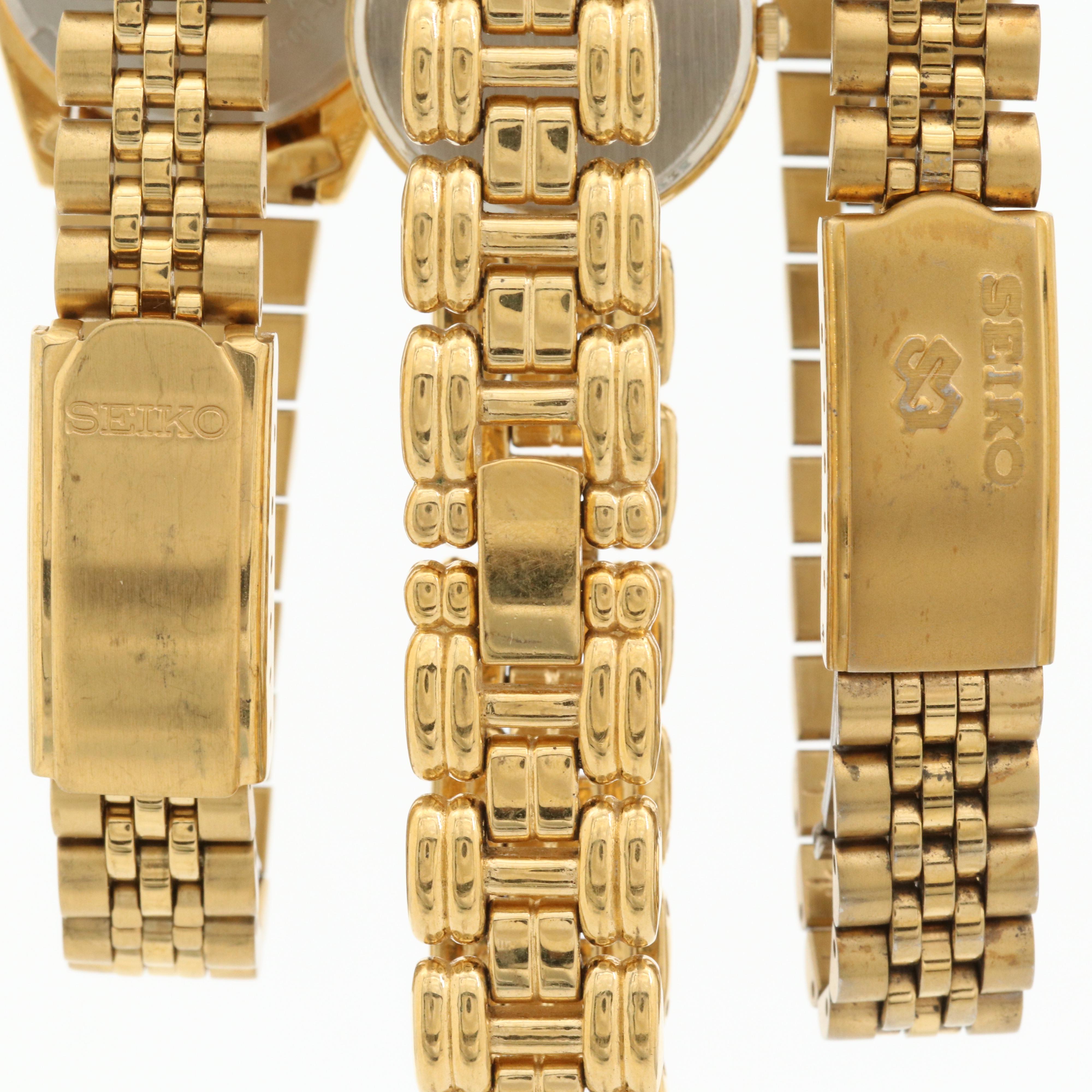 Collection of Seiko Gold Tone Quartz Watches