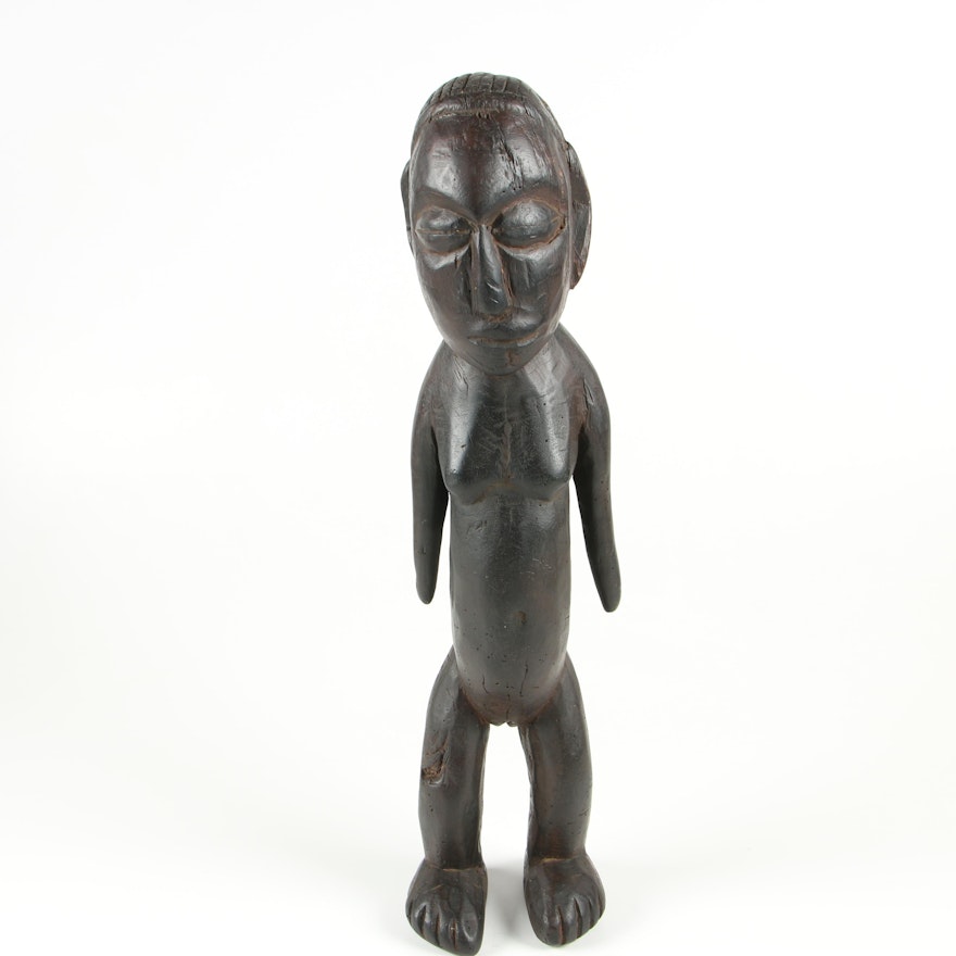 West African Hand-Carved Standing Figure