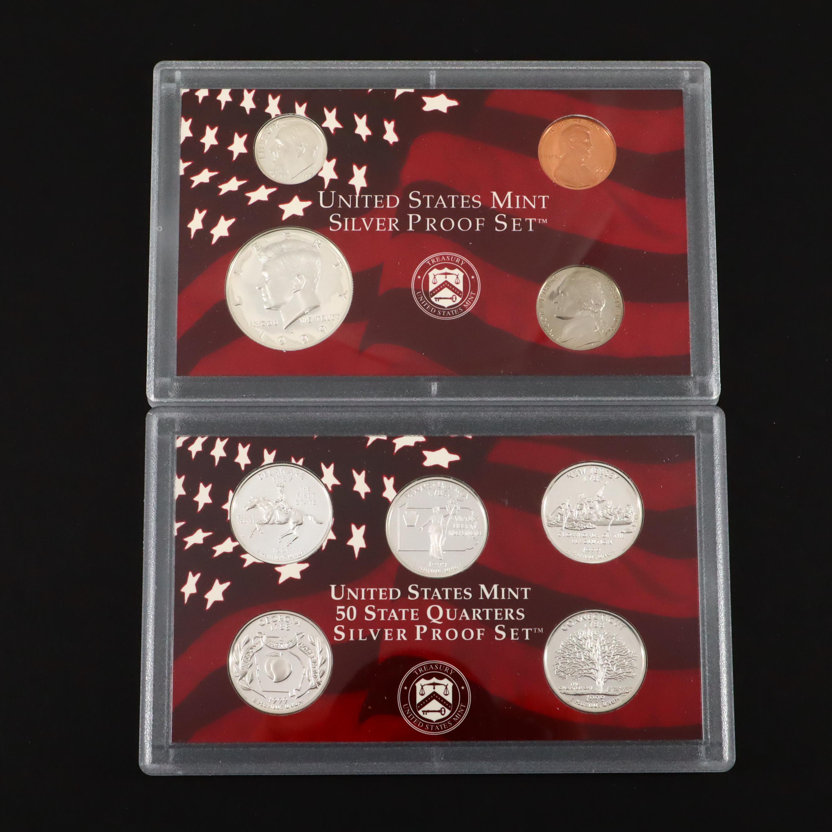 1999 and 2000 United States Mint Silver Proof Sets