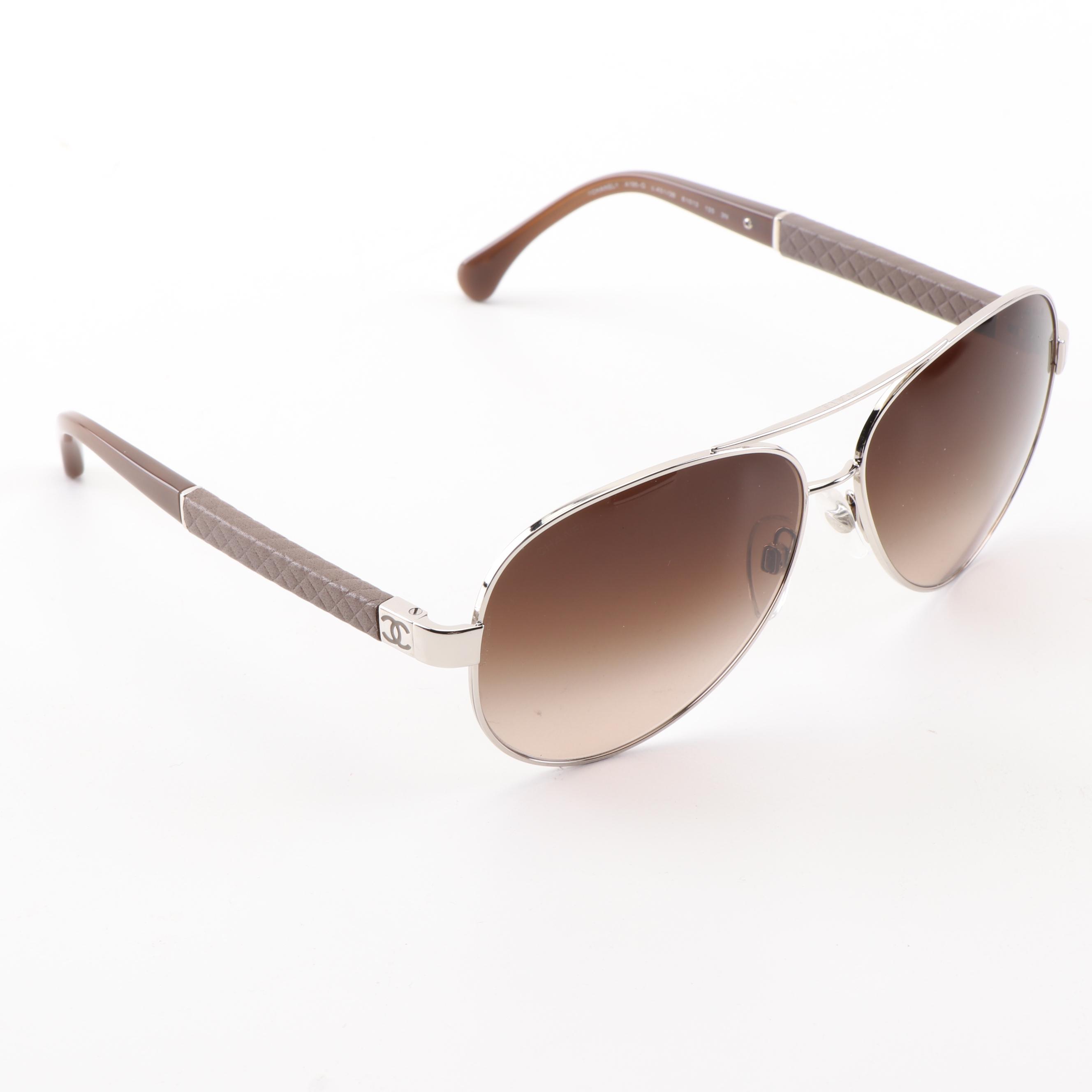 Chanel 4195-Q Aviator Quilted Lambskin Sunglasses with Case