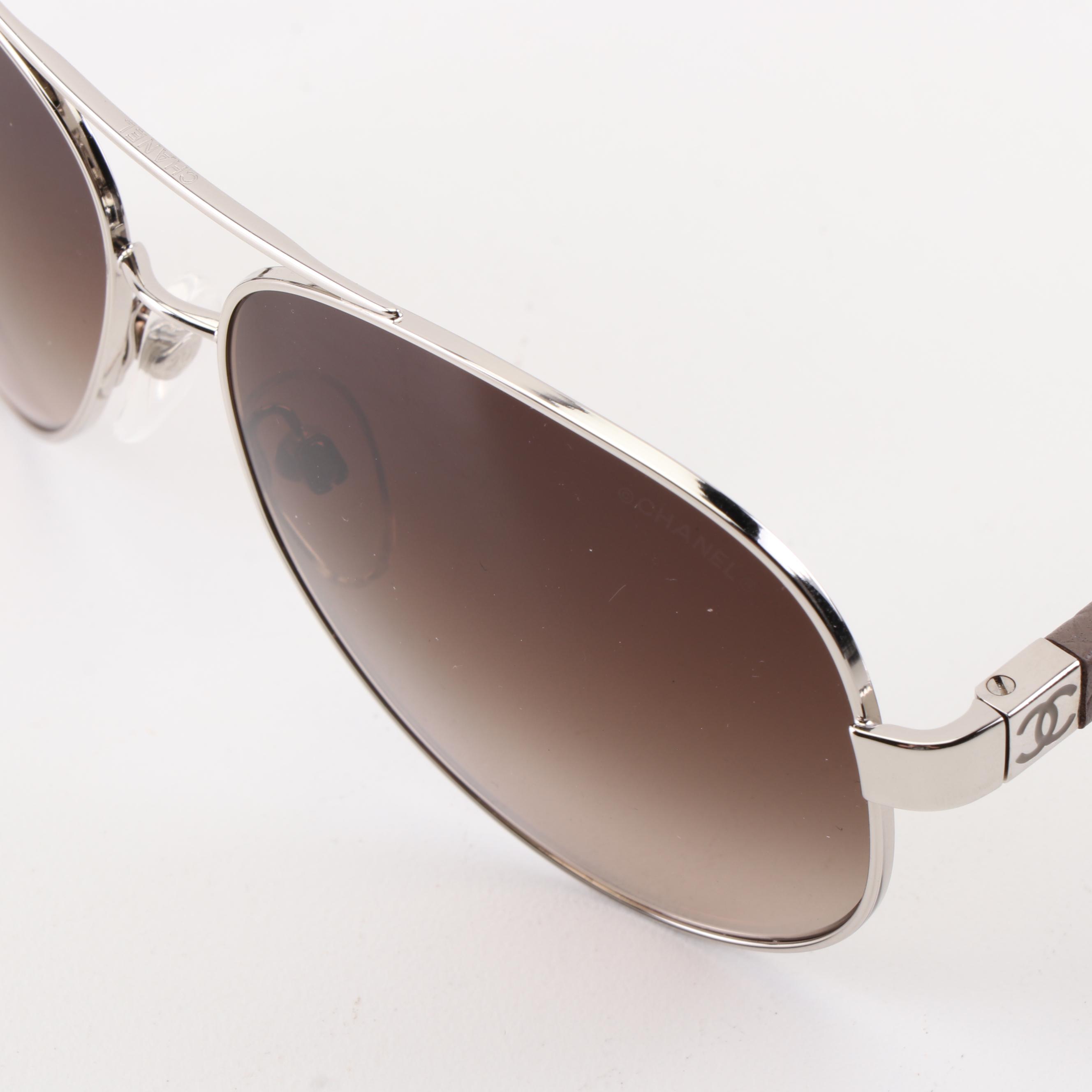 Chanel 4195-Q Aviator Quilted Lambskin Sunglasses with Case