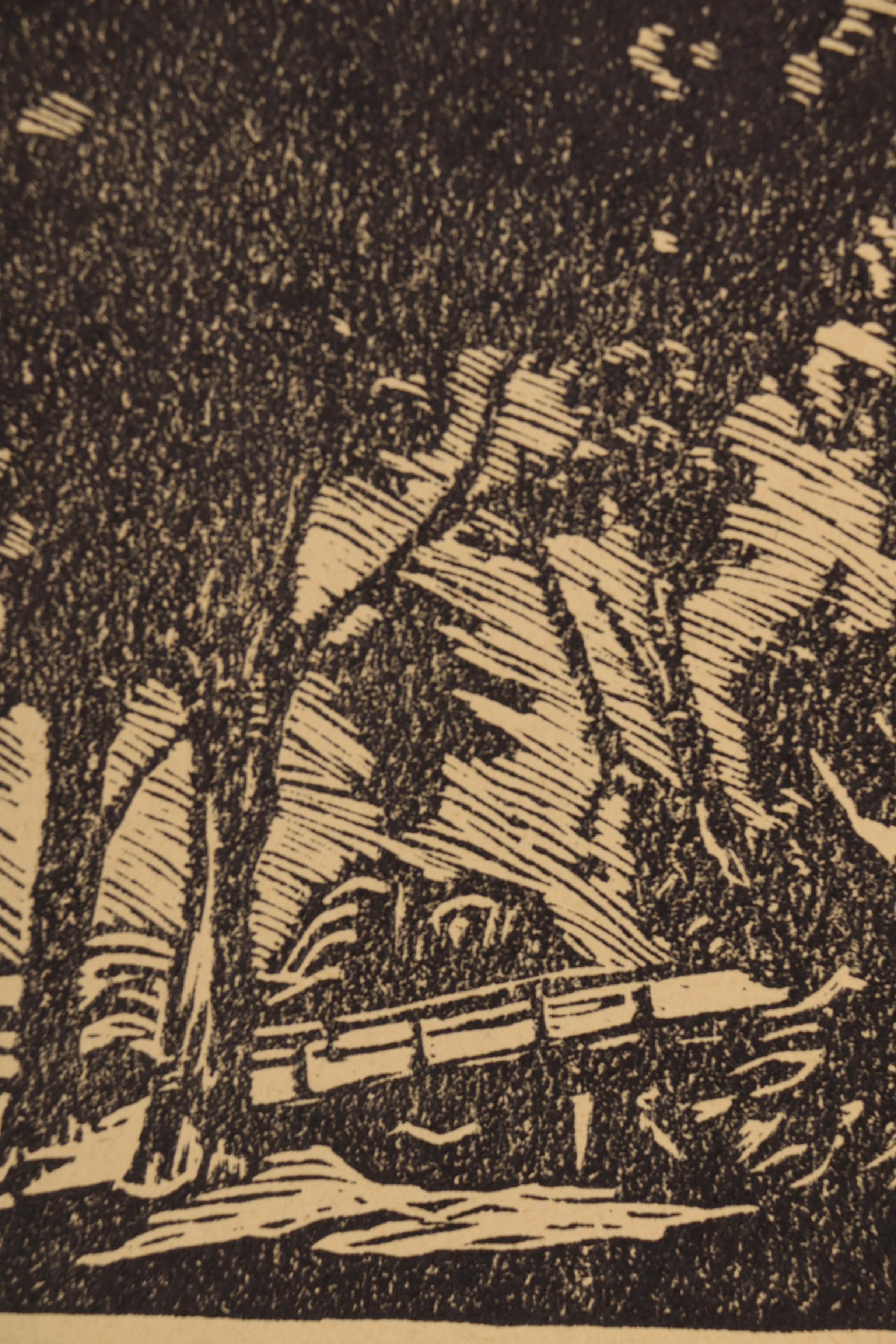 Late 20th Century Woodblocks of Architectural Landscapes