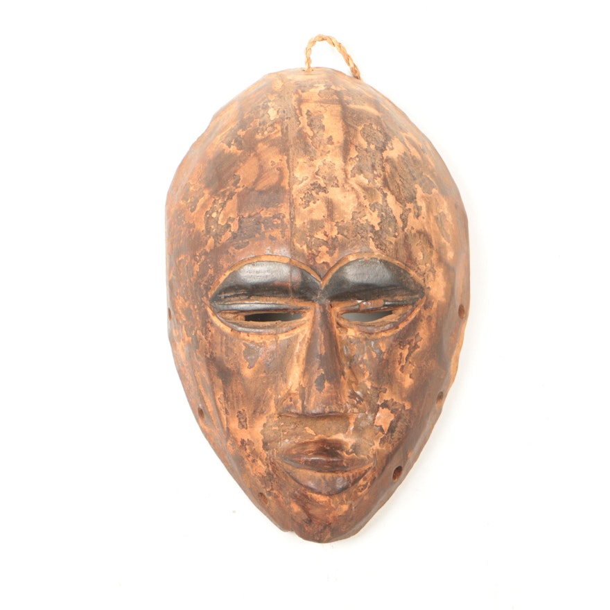 West African Hand-Carved Wooden Mask