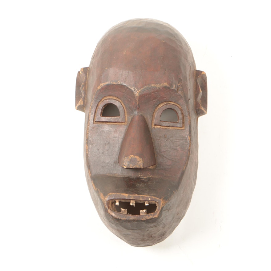 African Hand-Carved Wooden Mask