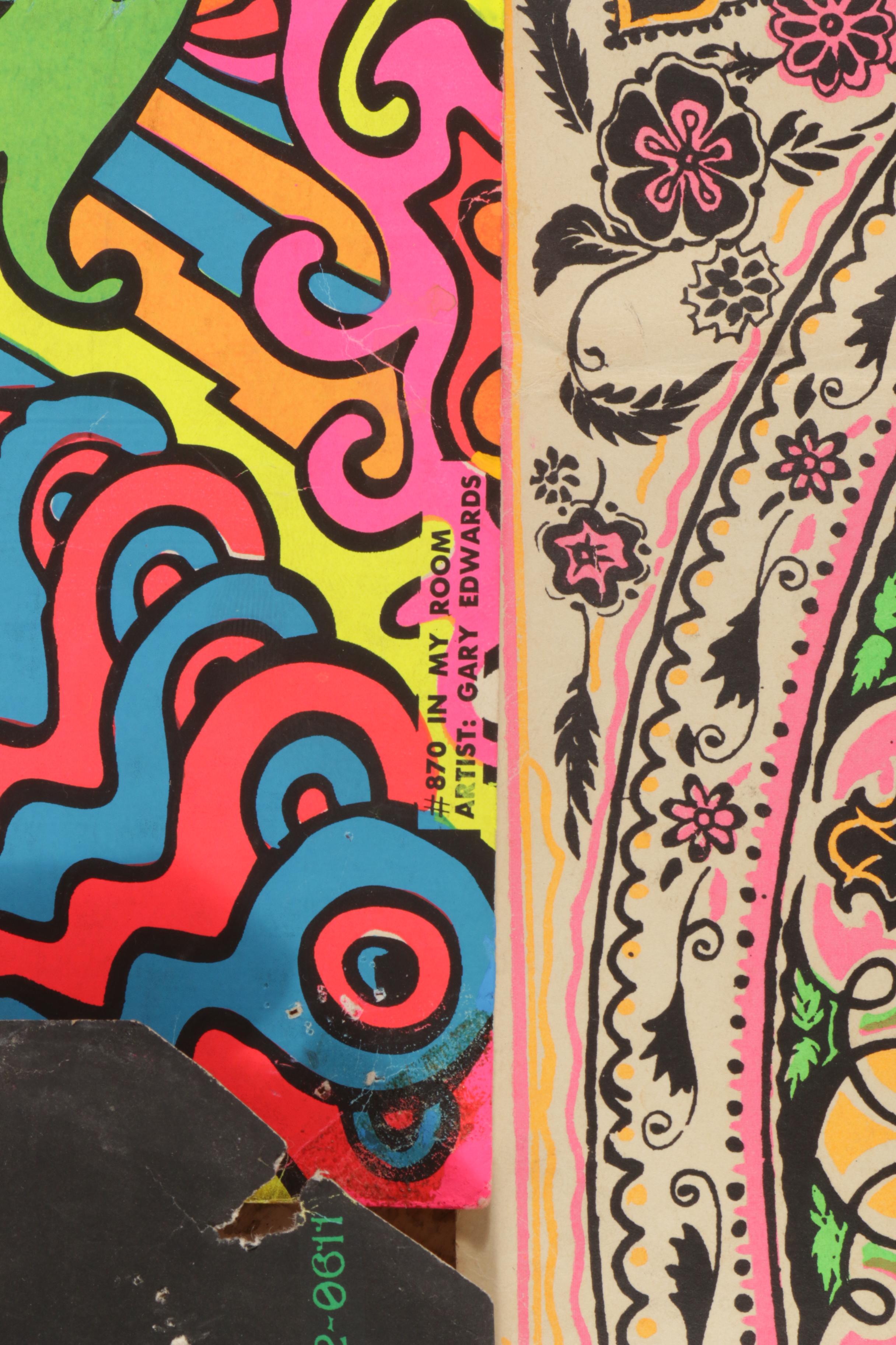 Vintage Funky Features, Gary Edwards "In My Room" Blacklight Posters