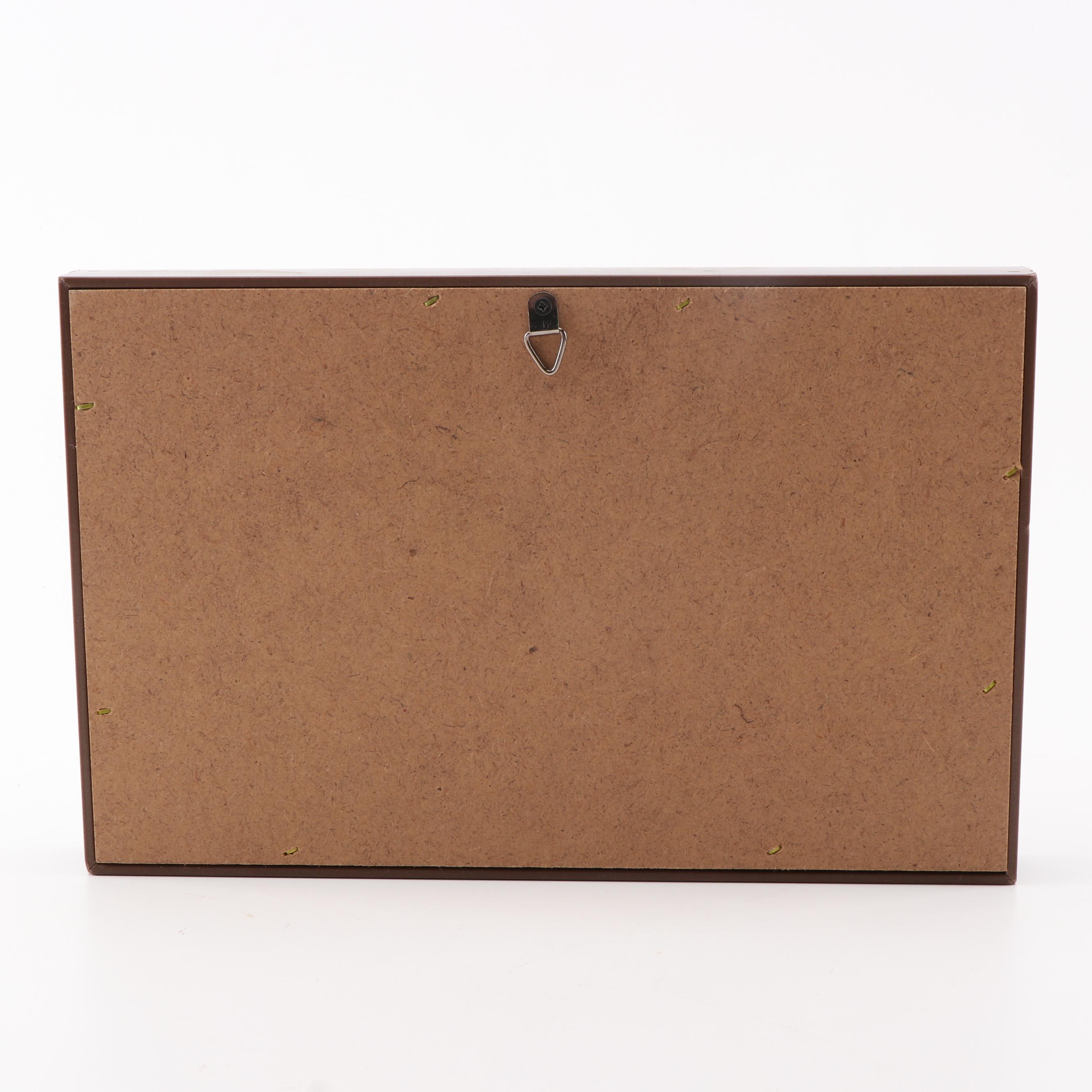 Framed Section of Barbed Wire Fence from the Korean DMZ Conflict