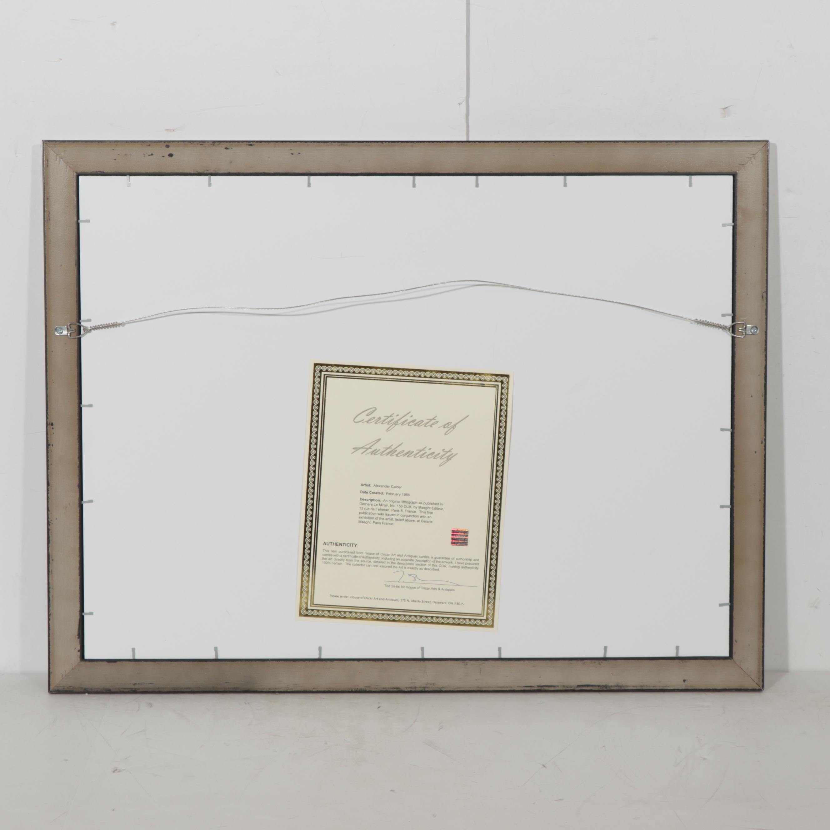 Alexander Calder Double Page Color Lithograph for "Derrière le Miroir"