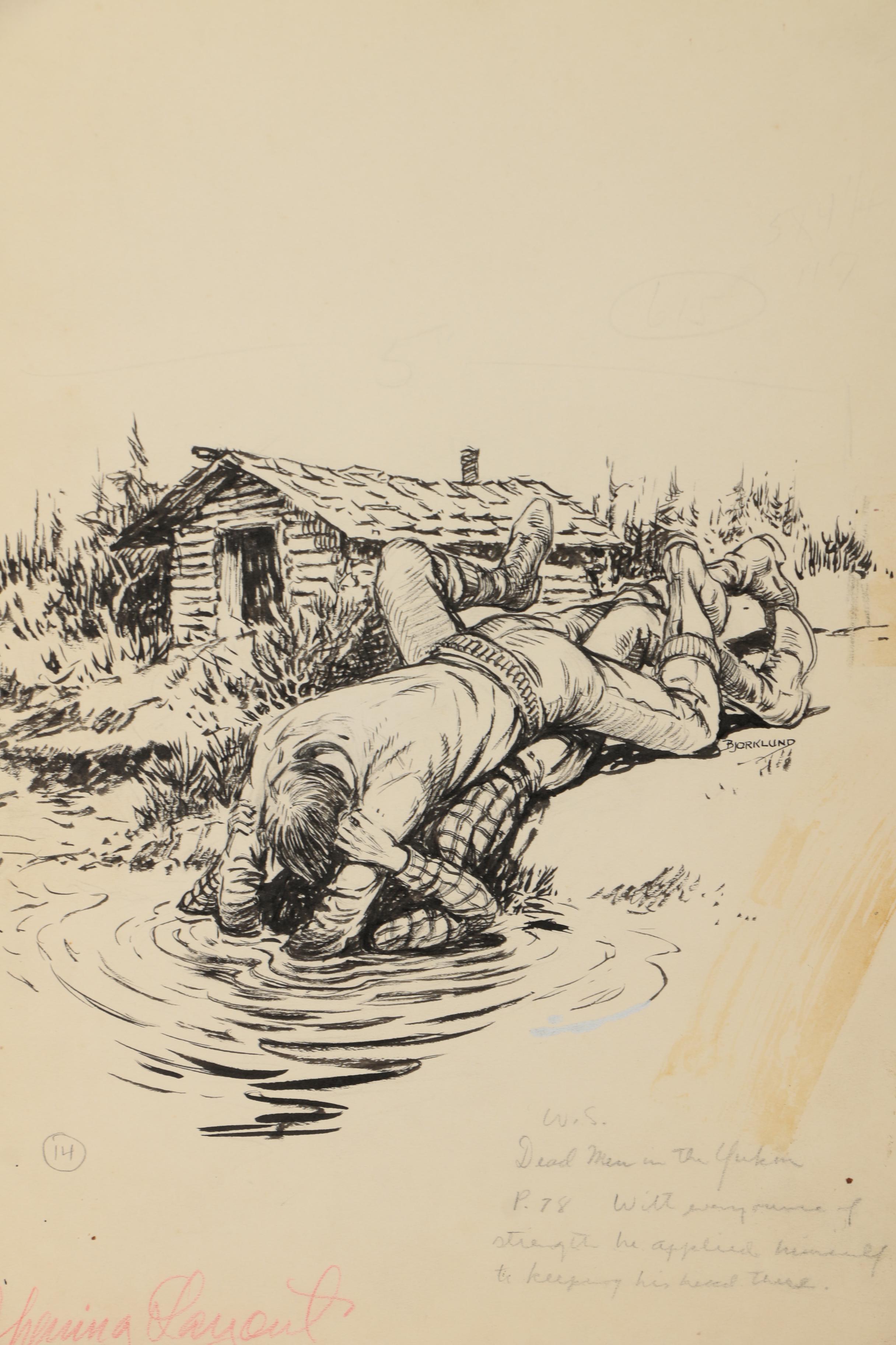Lorence Bjorklund Ink Illustrations for "Street & Smith's Western Story"