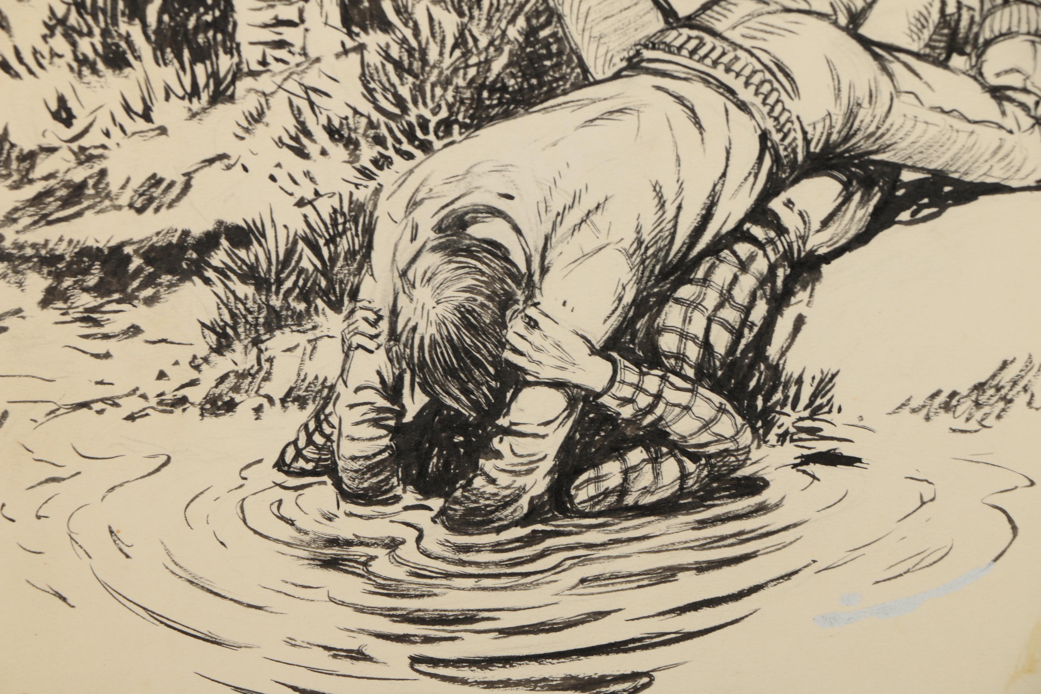 Lorence Bjorklund Ink Illustrations for "Street & Smith's Western Story"