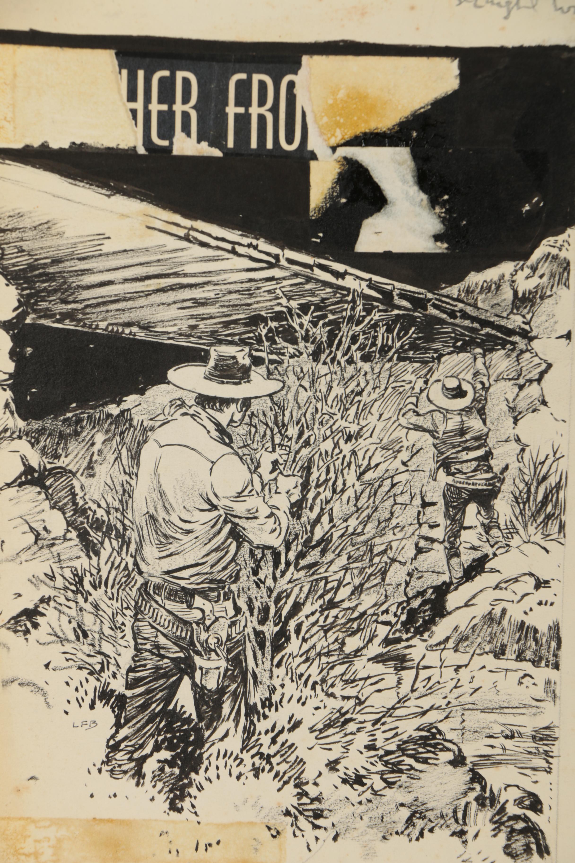 Lorence F. Bjorklund Ink Illustrations for "Street & Smith's Wild West Weekly"