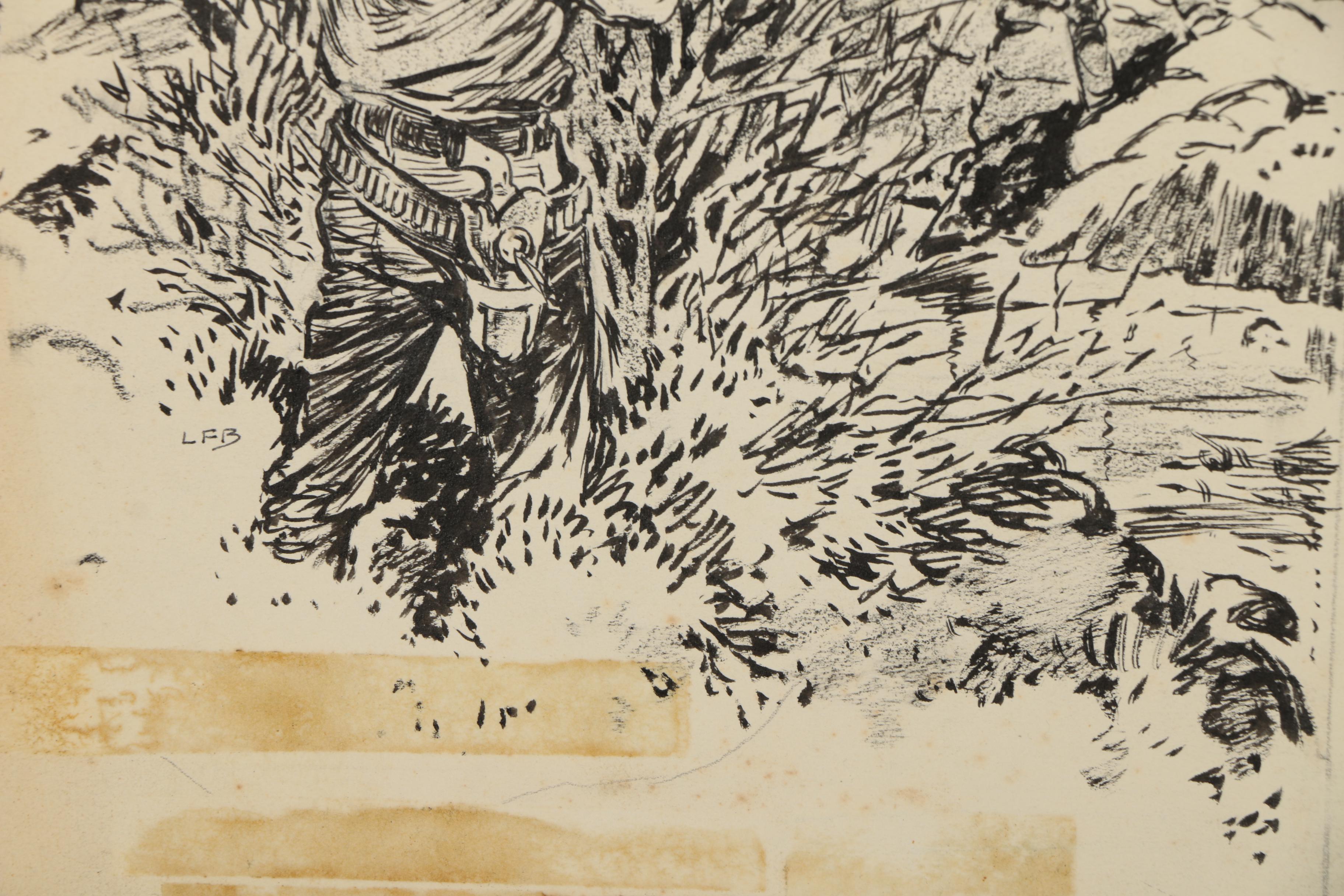 Lorence F. Bjorklund Ink Illustrations for "Street & Smith's Wild West Weekly"