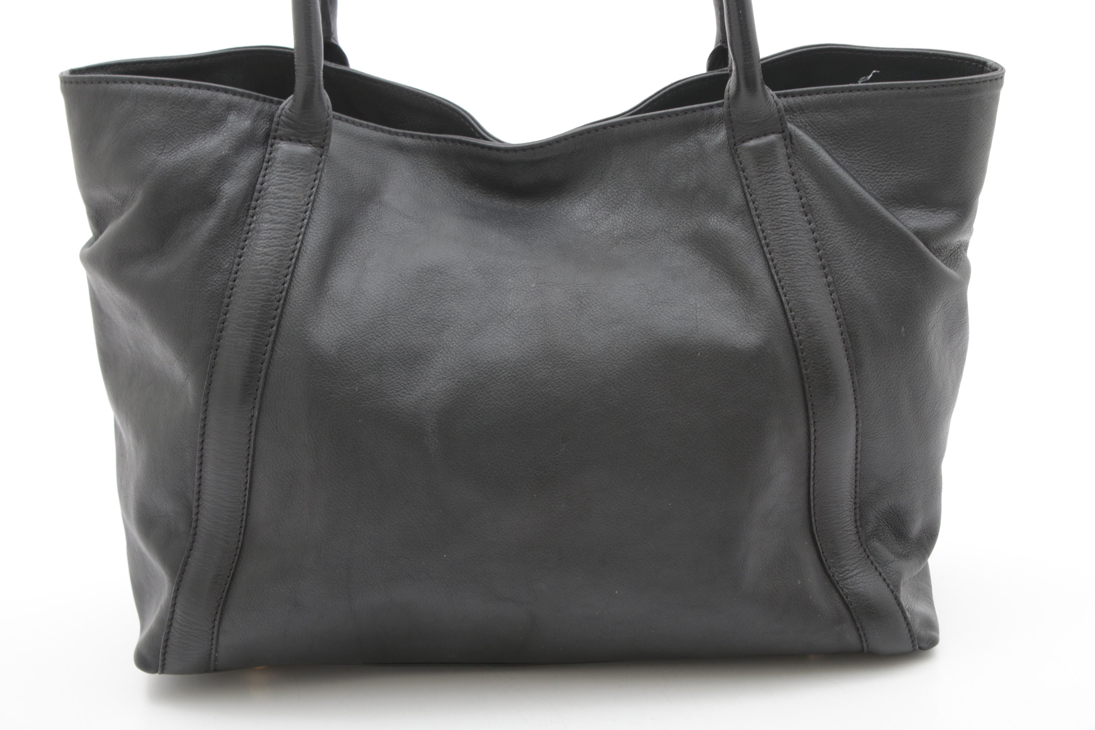 See by Chloé Black Grained Leather Tote Bag