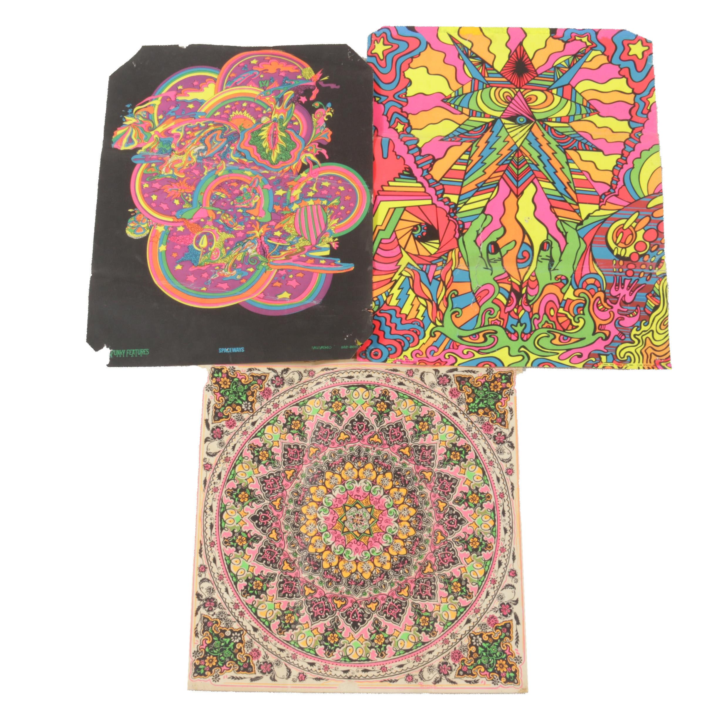 Vintage Funky Features, Gary Edwards "In My Room" Blacklight Posters